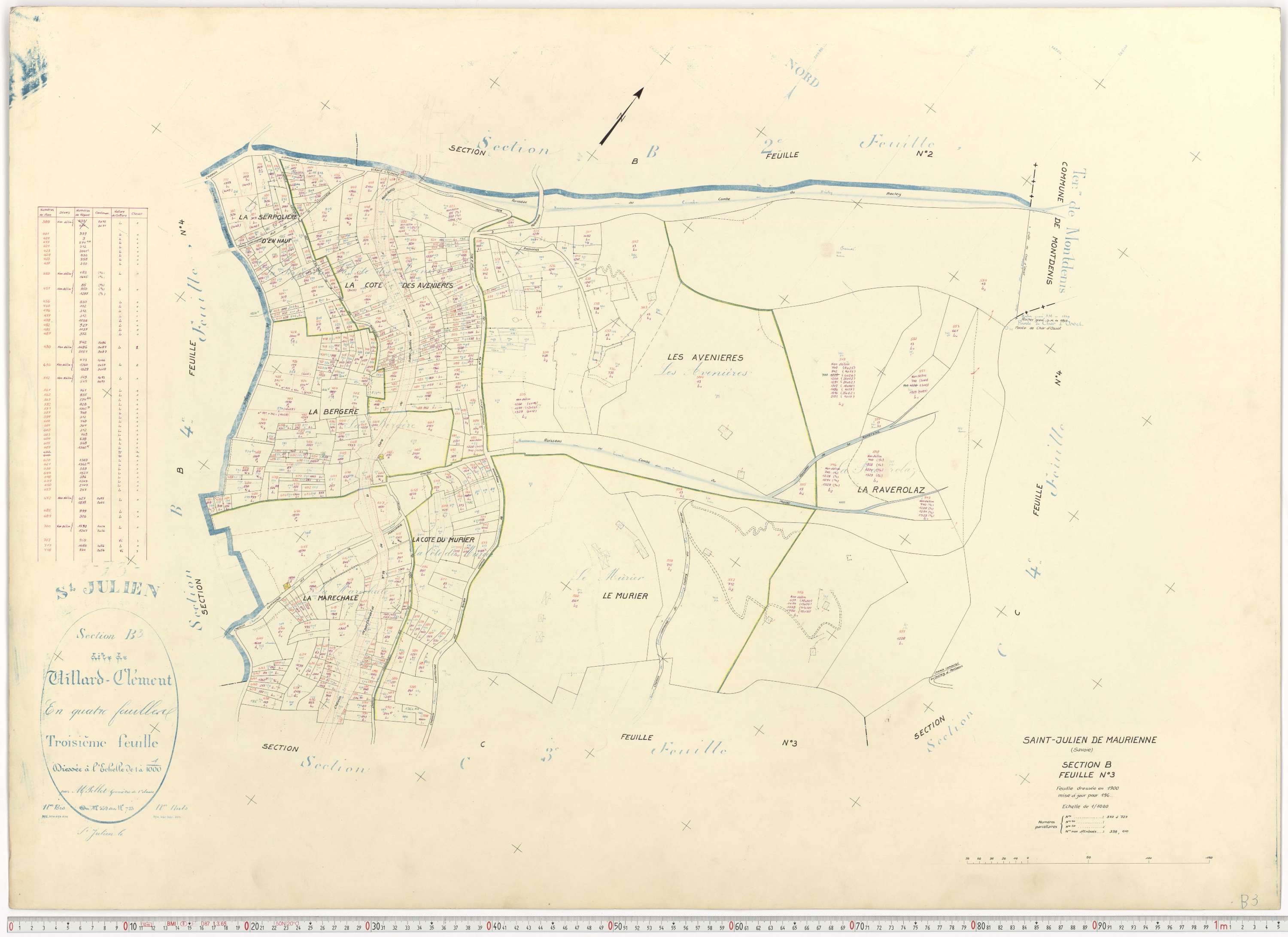 Saint-Julien-Mont-Denis - Plans cadastraux du cadastre rénové.