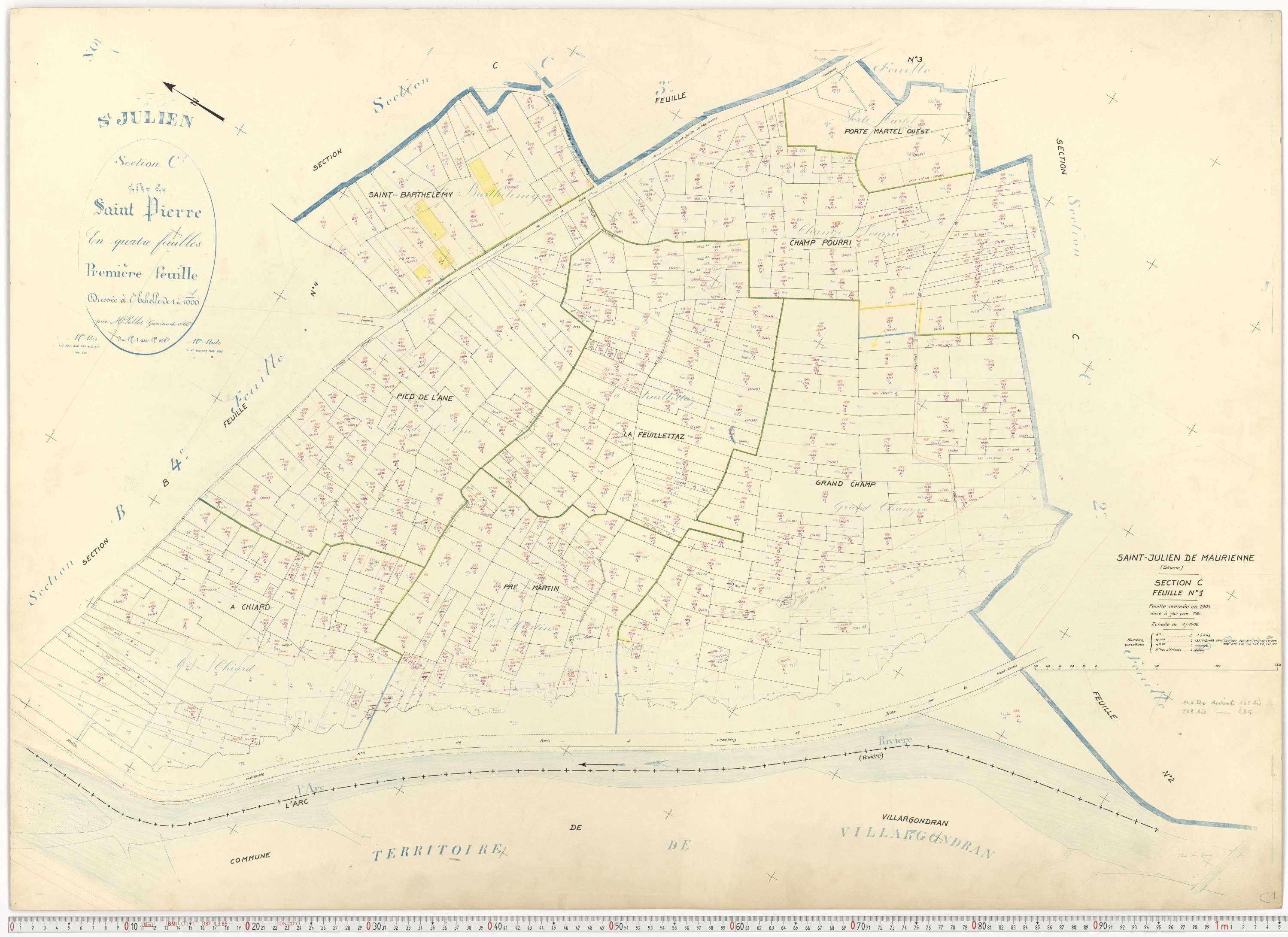 Saint-Julien-Mont-Denis - Plans cadastraux du cadastre rénové.