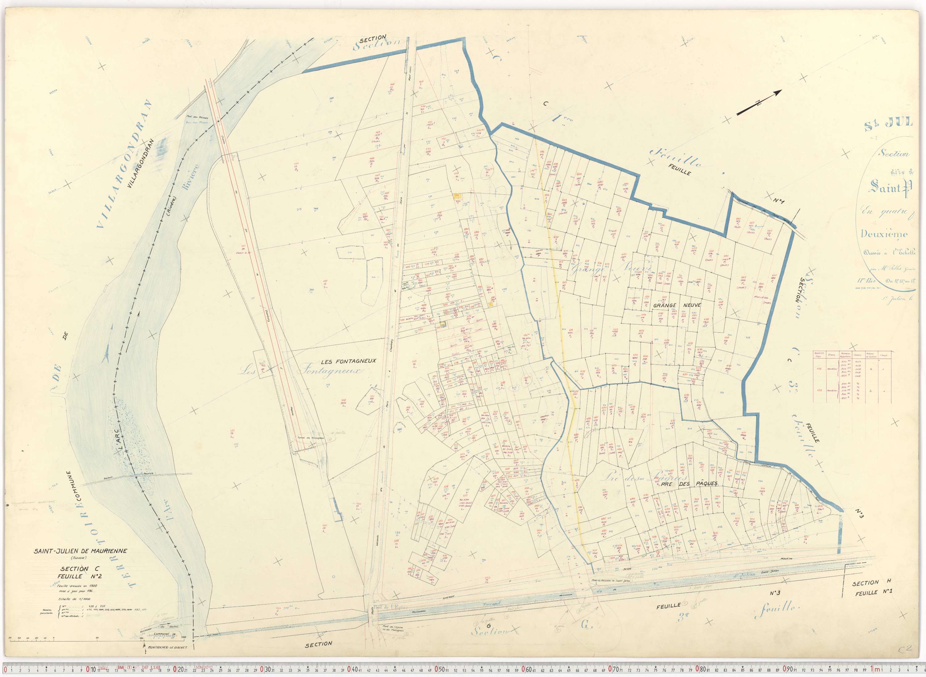Saint-Julien-Mont-Denis - Plans cadastraux du cadastre rénové.