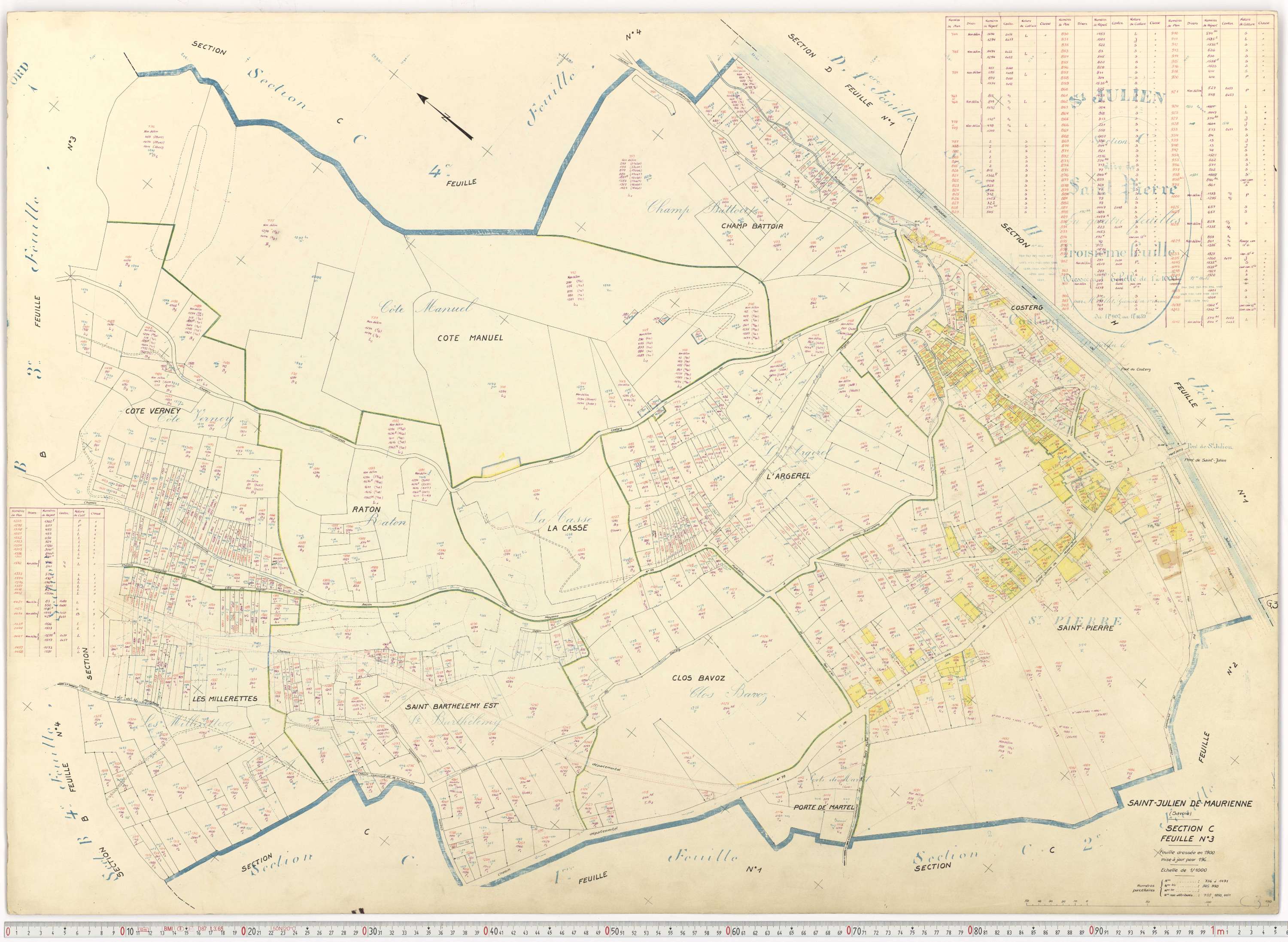 Saint-Julien-Mont-Denis - Plans cadastraux du cadastre rénové.