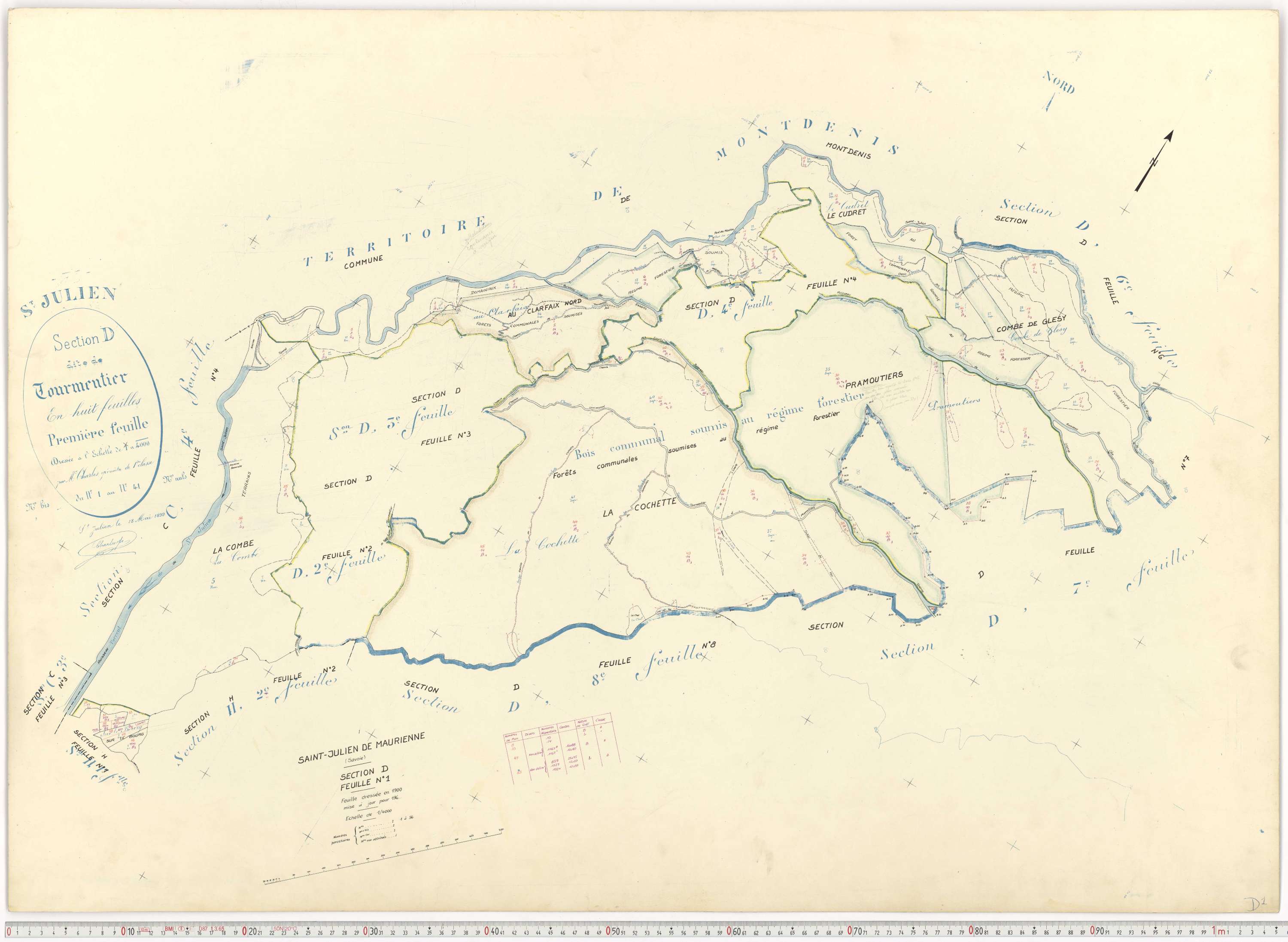Saint-Julien-Mont-Denis - Plans cadastraux du cadastre rénové.