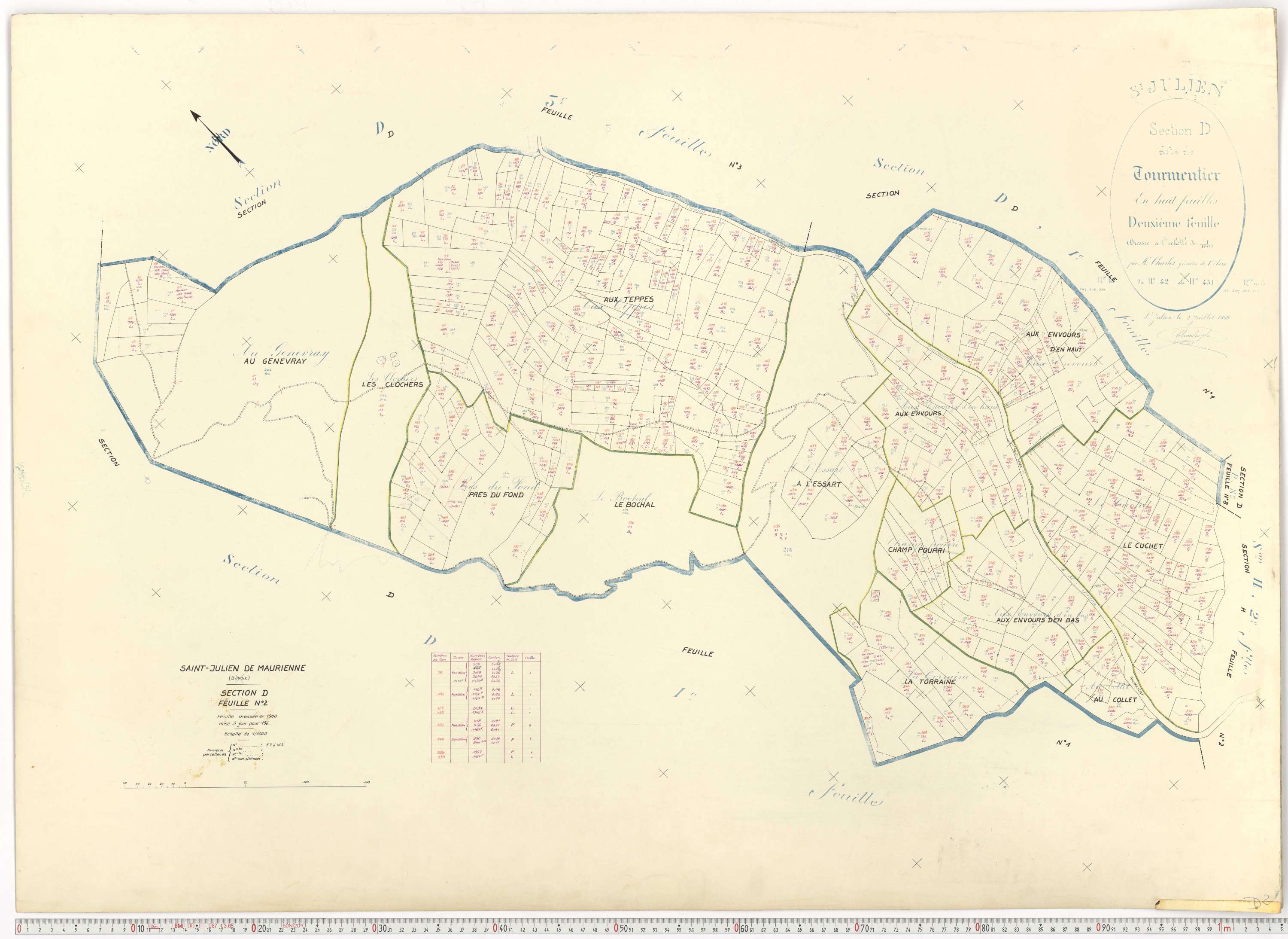 Saint-Julien-Mont-Denis - Plans cadastraux du cadastre rénové.