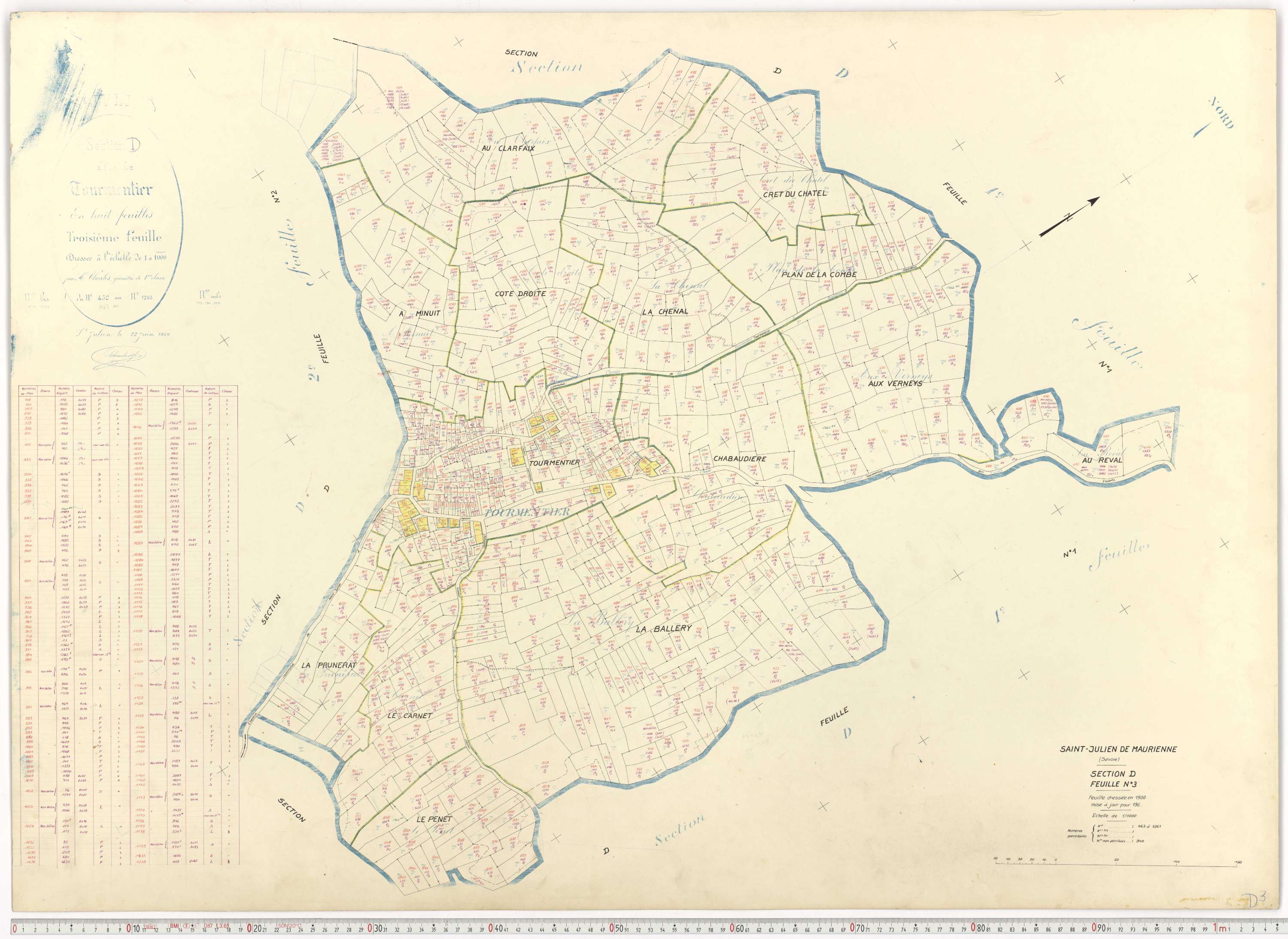 Saint-Julien-Mont-Denis - Plans cadastraux du cadastre rénové.