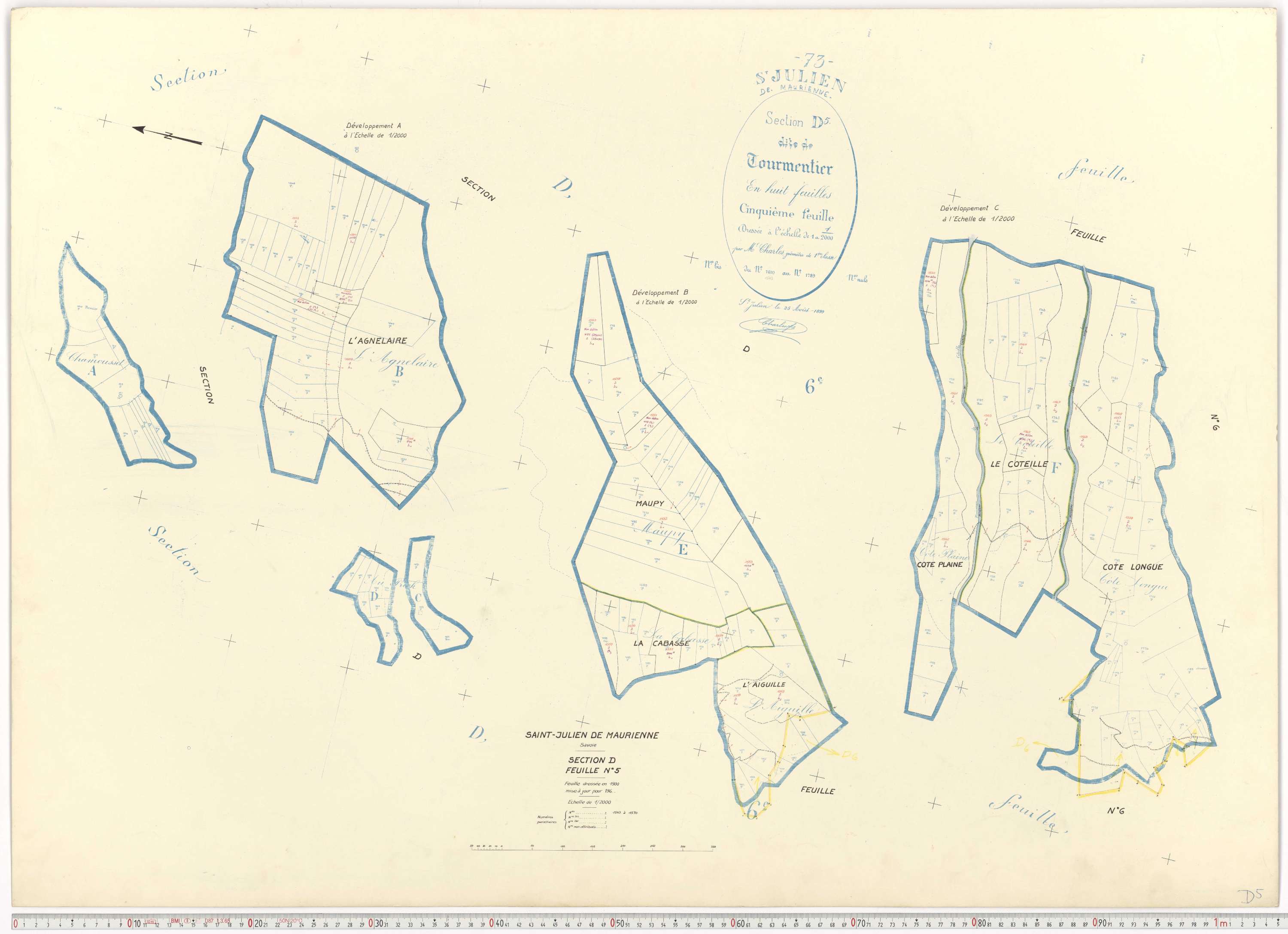Saint-Julien-Mont-Denis - Plans cadastraux du cadastre rénové.