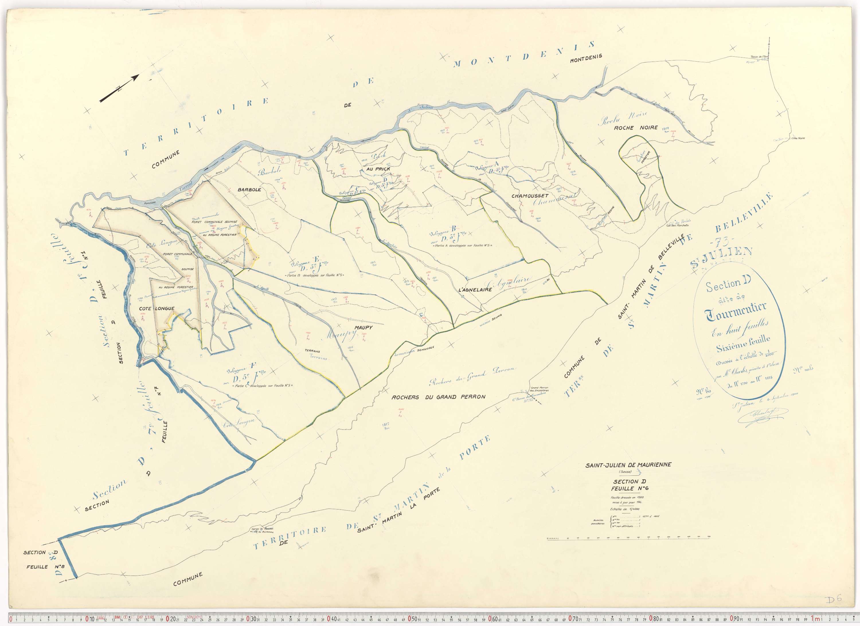 Saint-Julien-Mont-Denis - Plans cadastraux du cadastre rénové.
