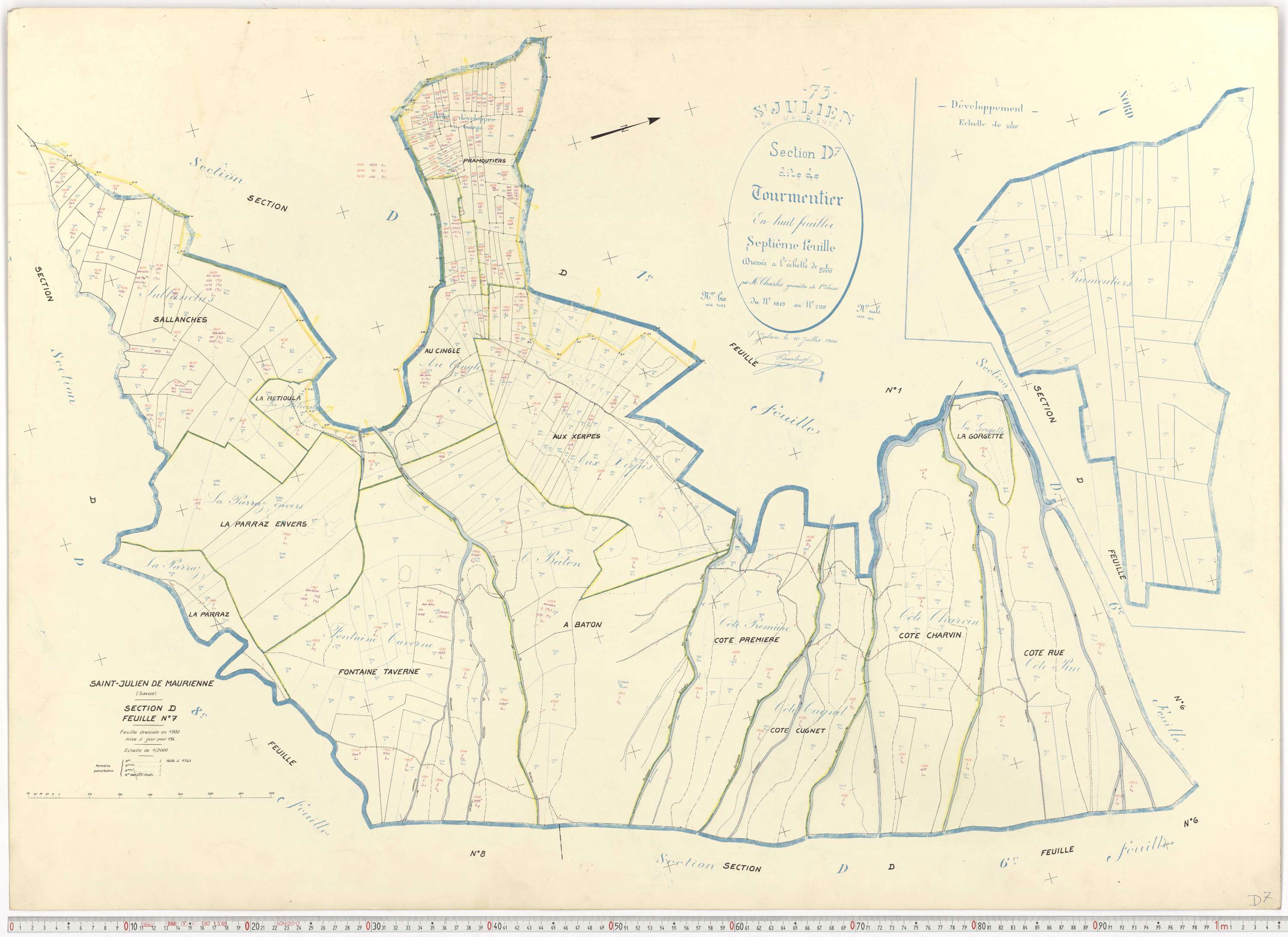 Saint-Julien-Mont-Denis - Plans cadastraux du cadastre rénové.