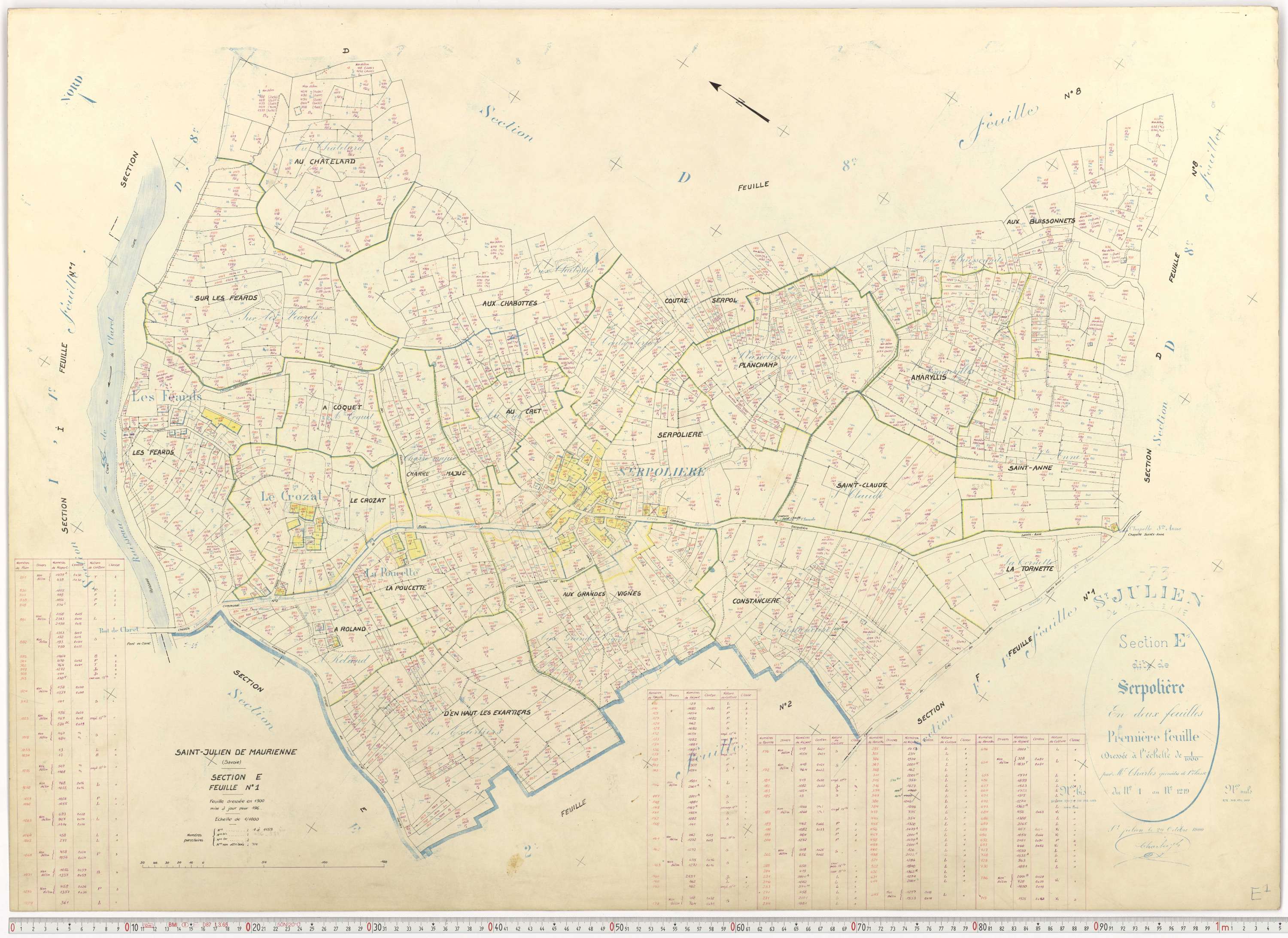 Saint-Julien-Mont-Denis - Plans cadastraux du cadastre rénové.