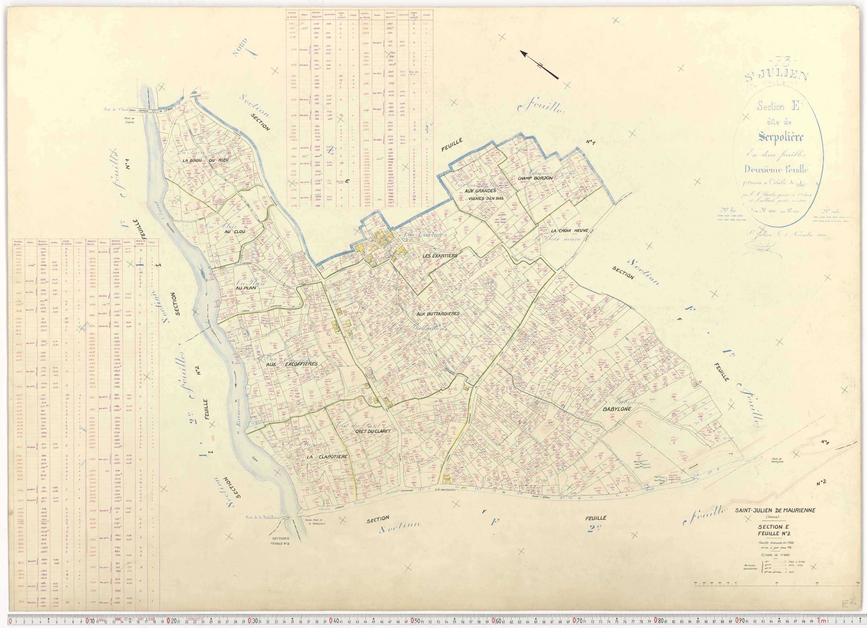 Saint-Julien-Mont-Denis - Plans cadastraux du cadastre rénové.