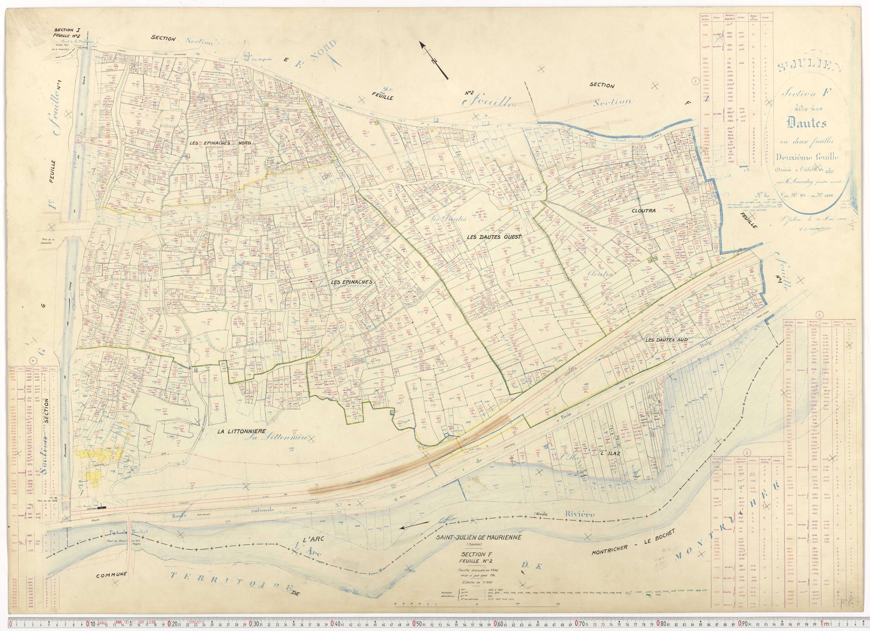 Saint-Julien-Mont-Denis - Plans cadastraux du cadastre rénové.
