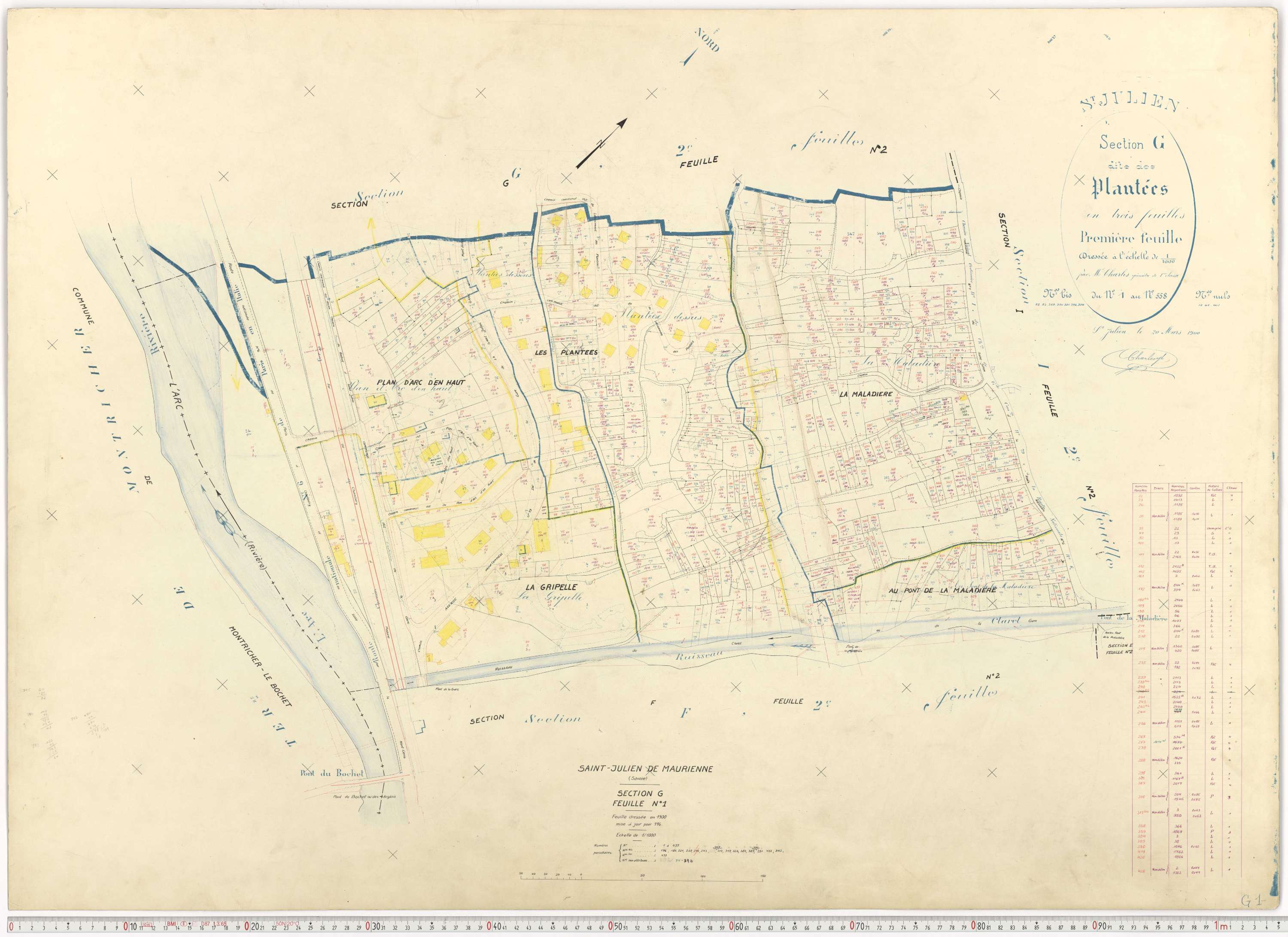 Saint-Julien-Mont-Denis - Plans cadastraux du cadastre rénové.