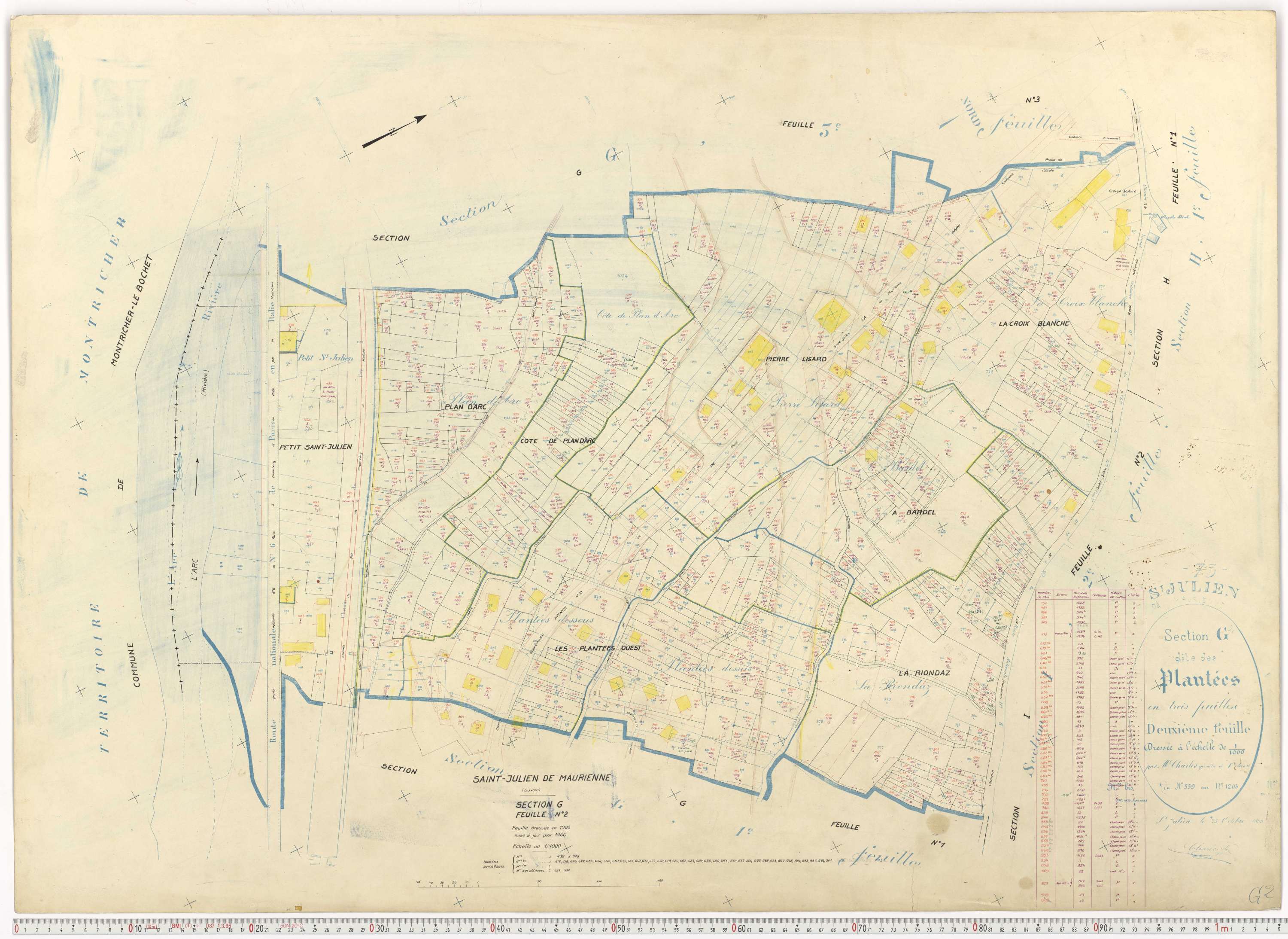Saint-Julien-Mont-Denis - Plans cadastraux du cadastre rénové.