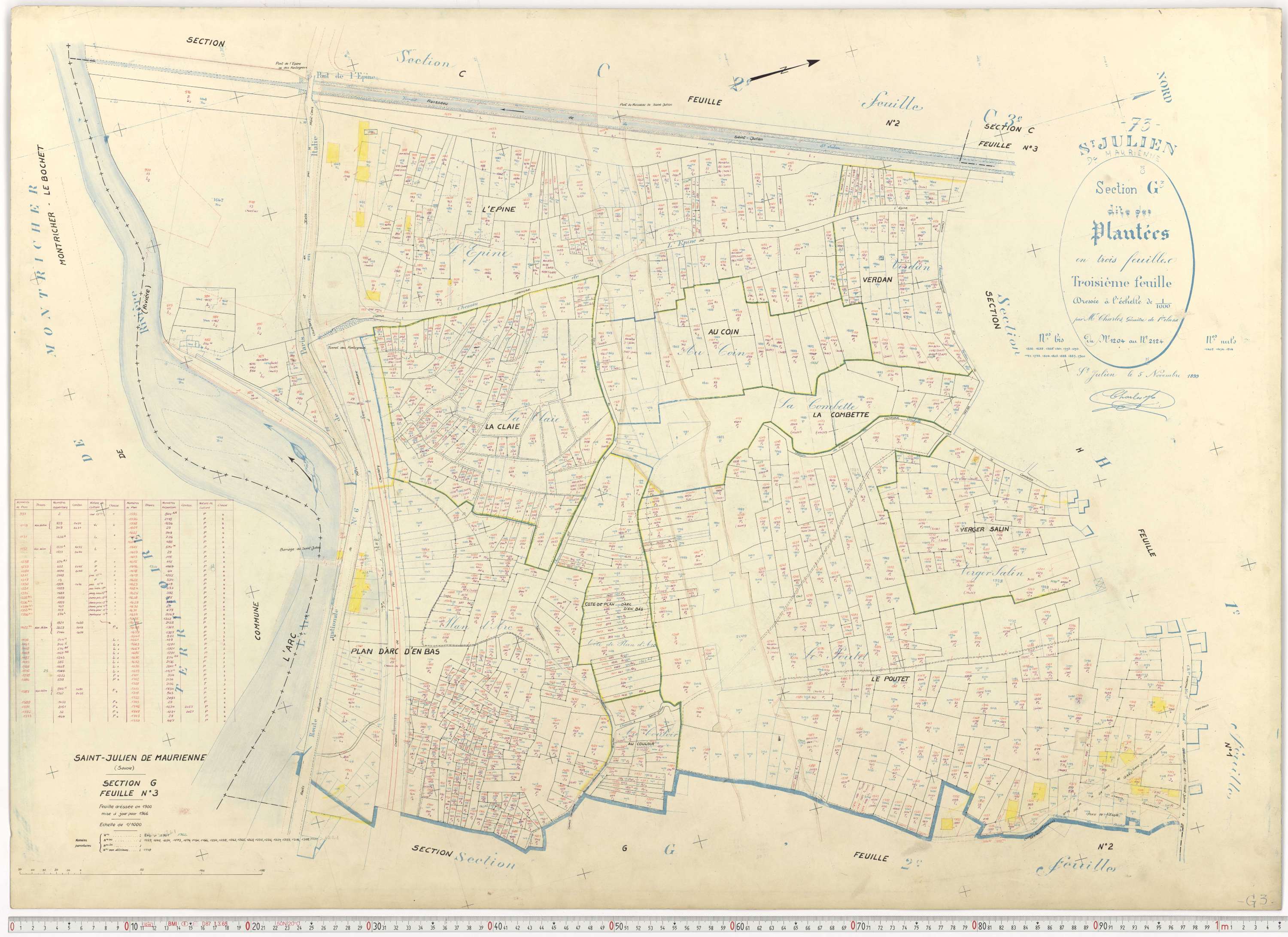 Saint-Julien-Mont-Denis - Plans cadastraux du cadastre rénové.