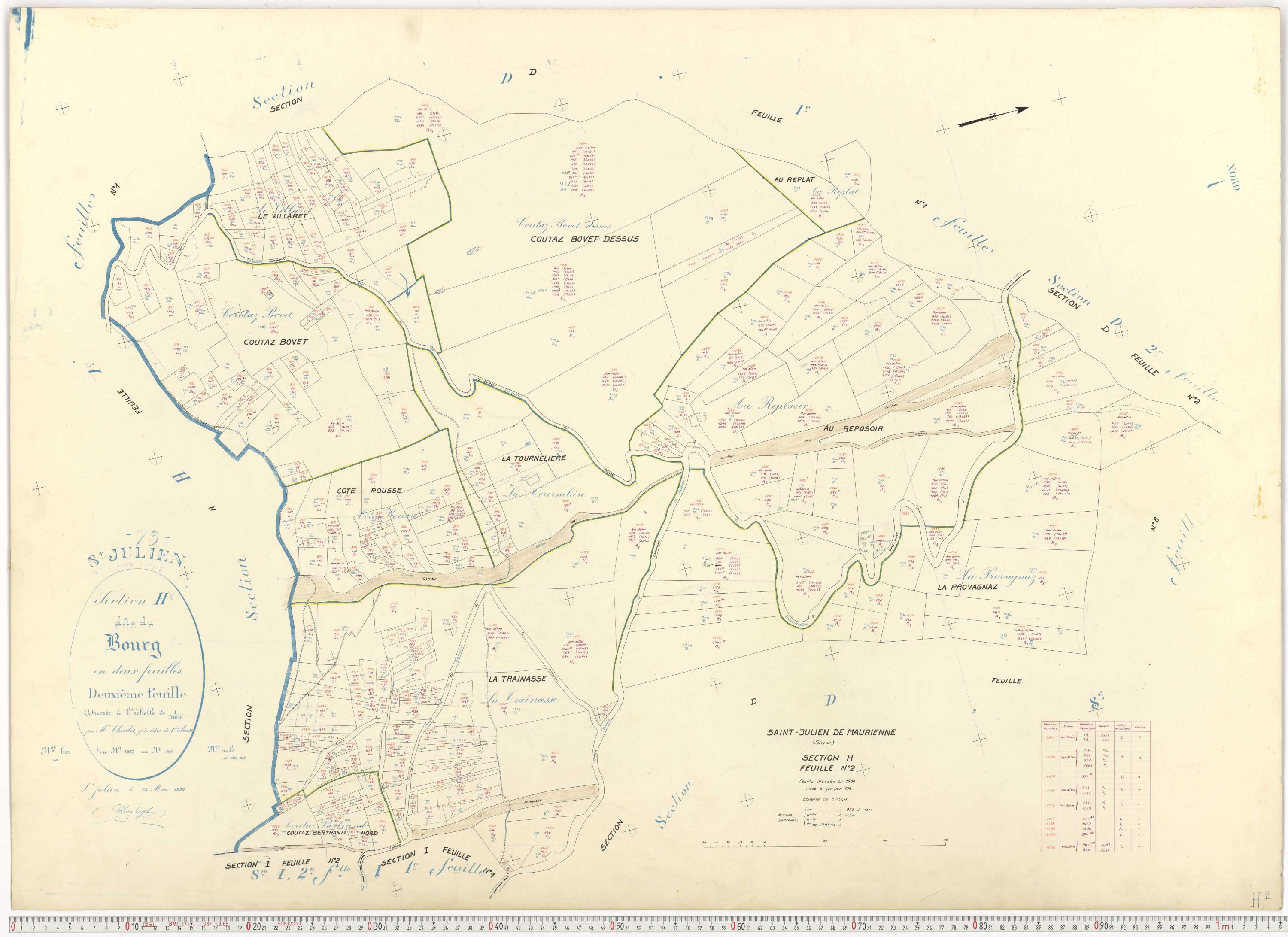 Saint-Julien-Mont-Denis - Plans cadastraux du cadastre rénové.