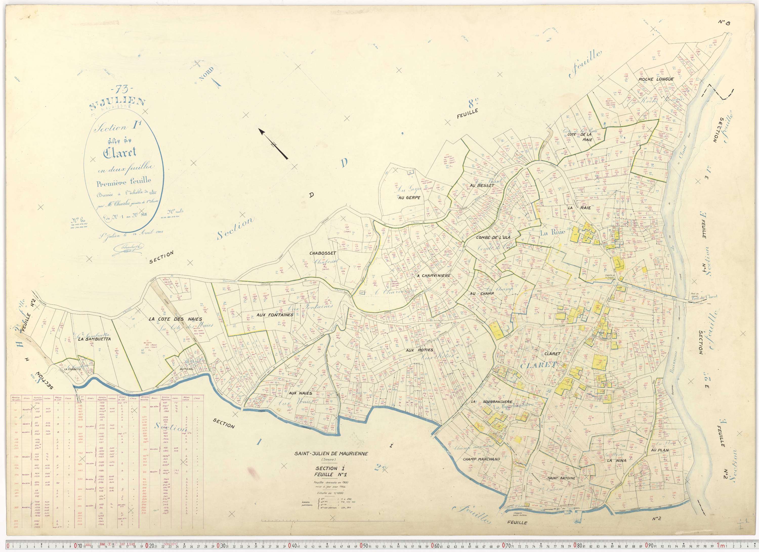 Saint-Julien-Mont-Denis - Plans cadastraux du cadastre rénové.