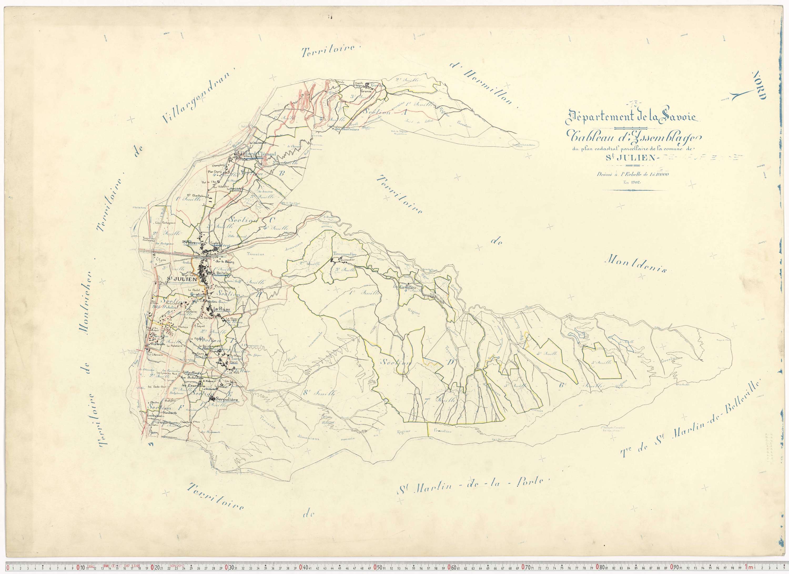 Saint-Julien-Mont-Denis - Plans cadastraux du cadastre rénové.