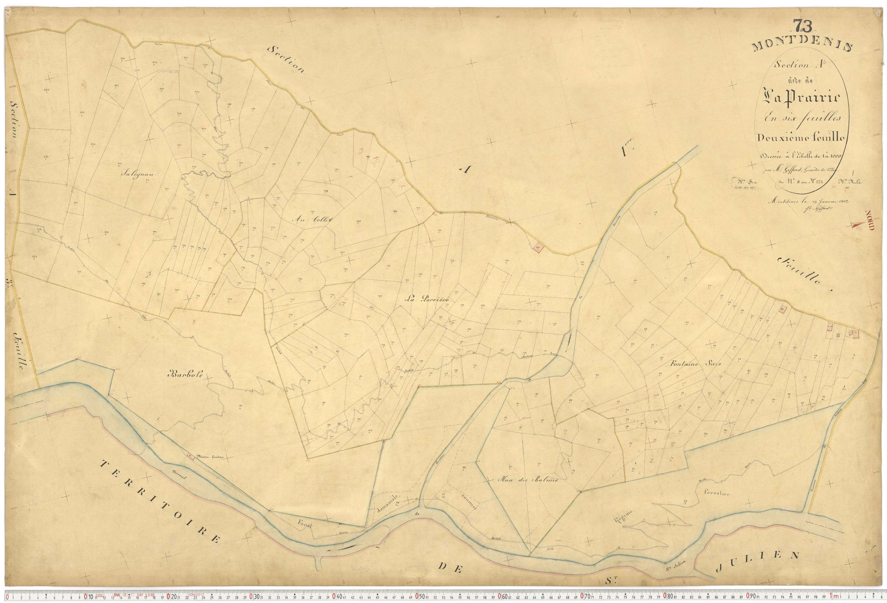 Saint-Julien-Mont-Denis - Plans cadastraux du premier cadastre français.