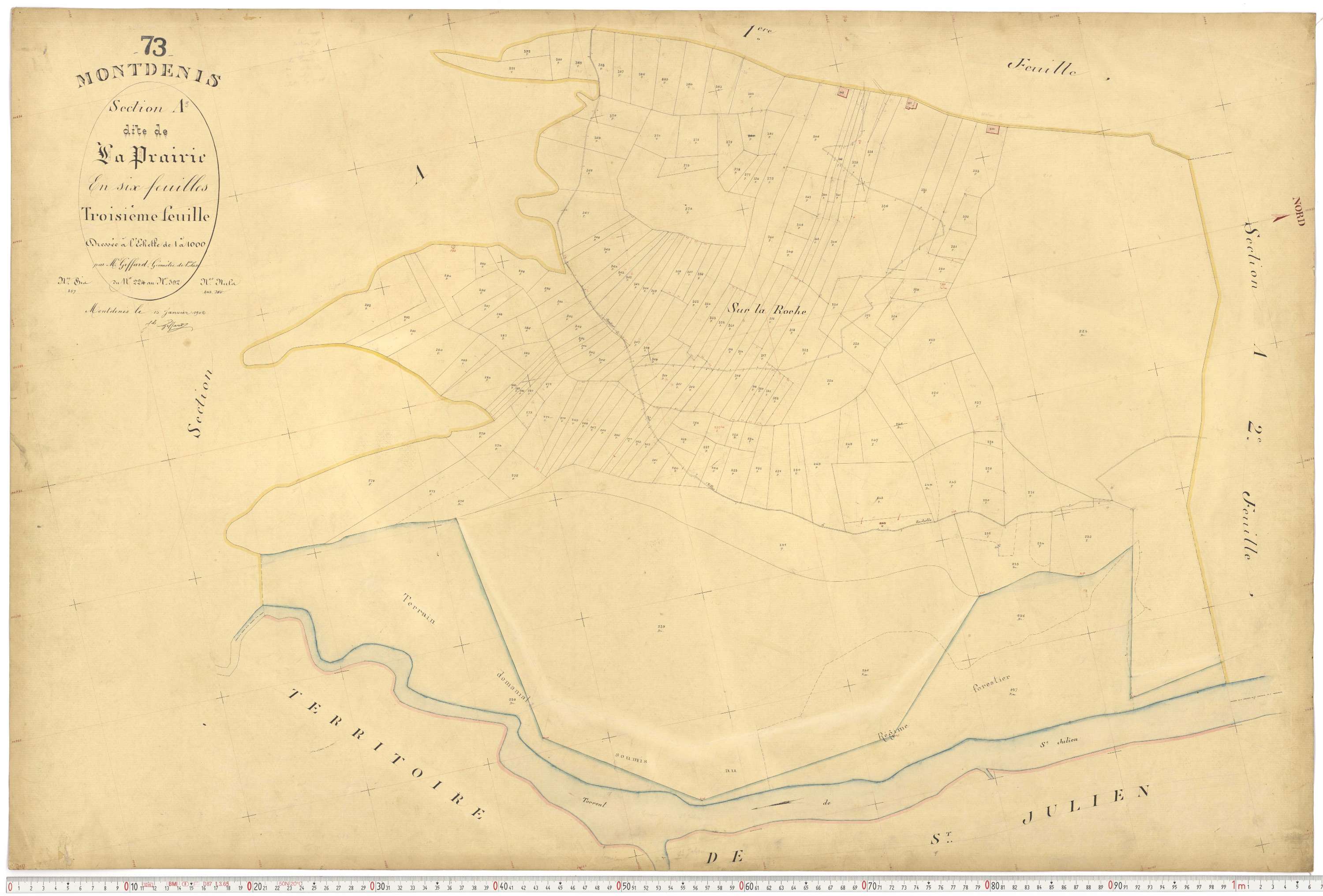 Saint-Julien-Mont-Denis - Plans cadastraux du premier cadastre français.
