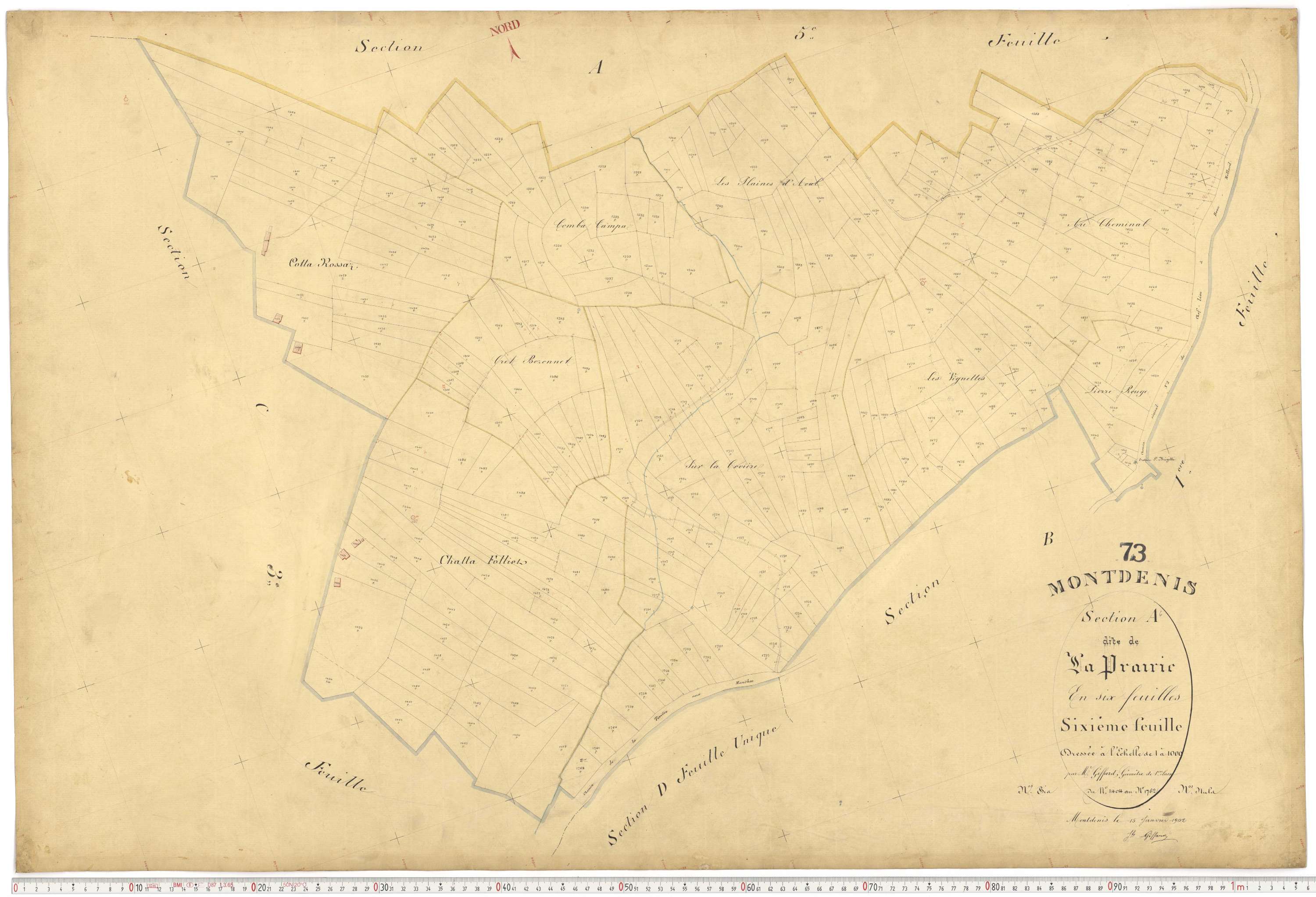 Saint-Julien-Mont-Denis - Plans cadastraux du premier cadastre français.