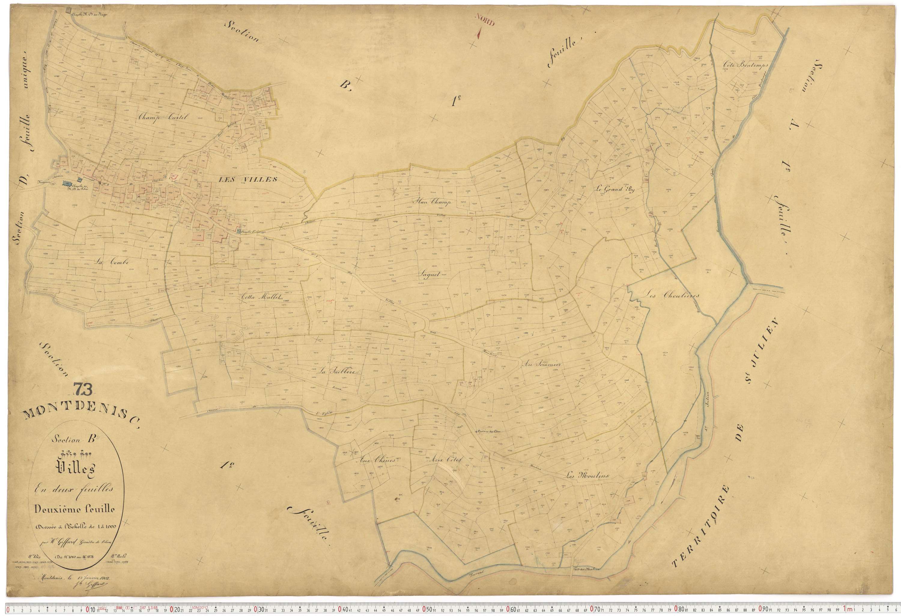 Saint-Julien-Mont-Denis - Plans cadastraux du premier cadastre français.