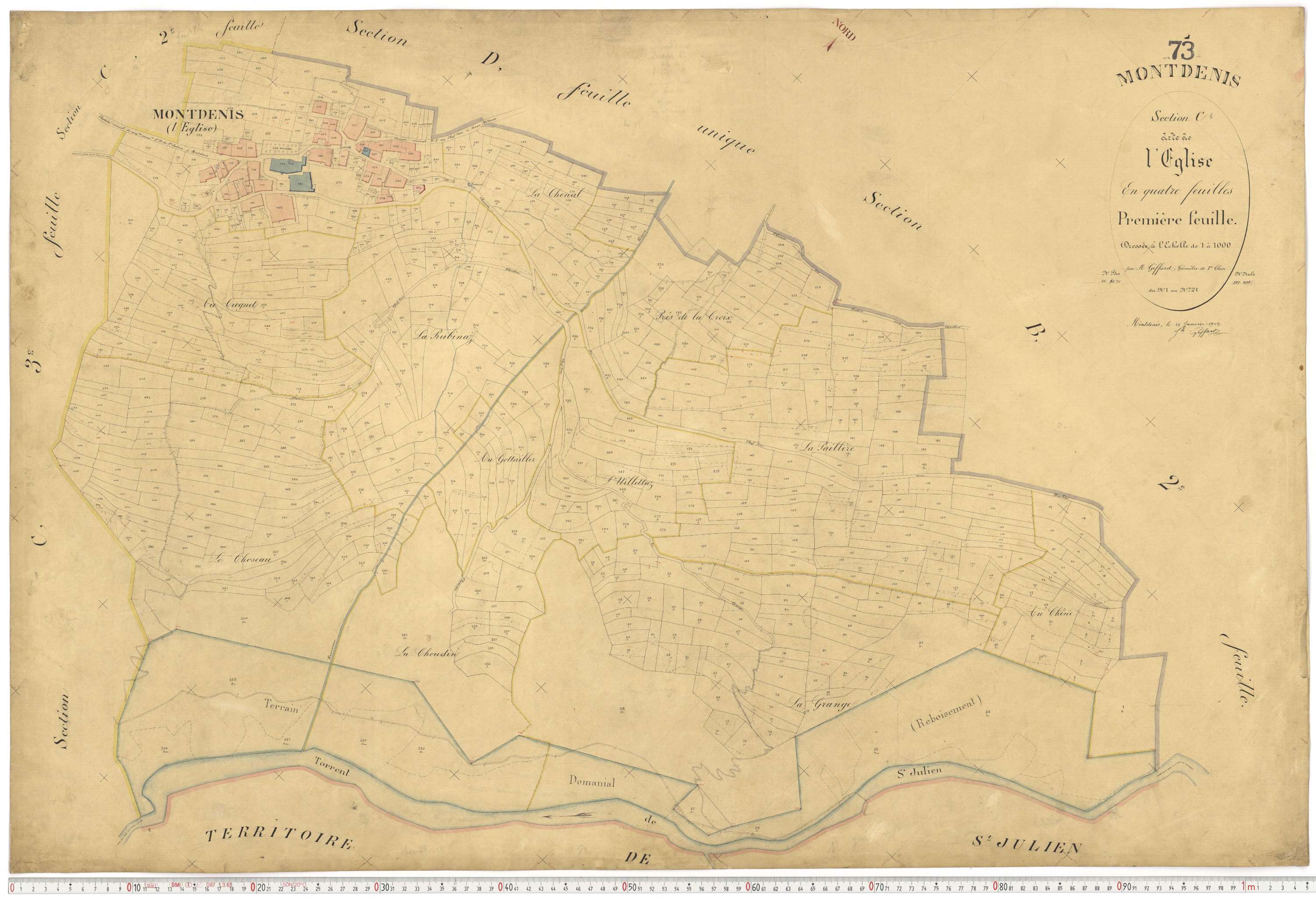 Saint-Julien-Mont-Denis - Plans cadastraux du premier cadastre français.