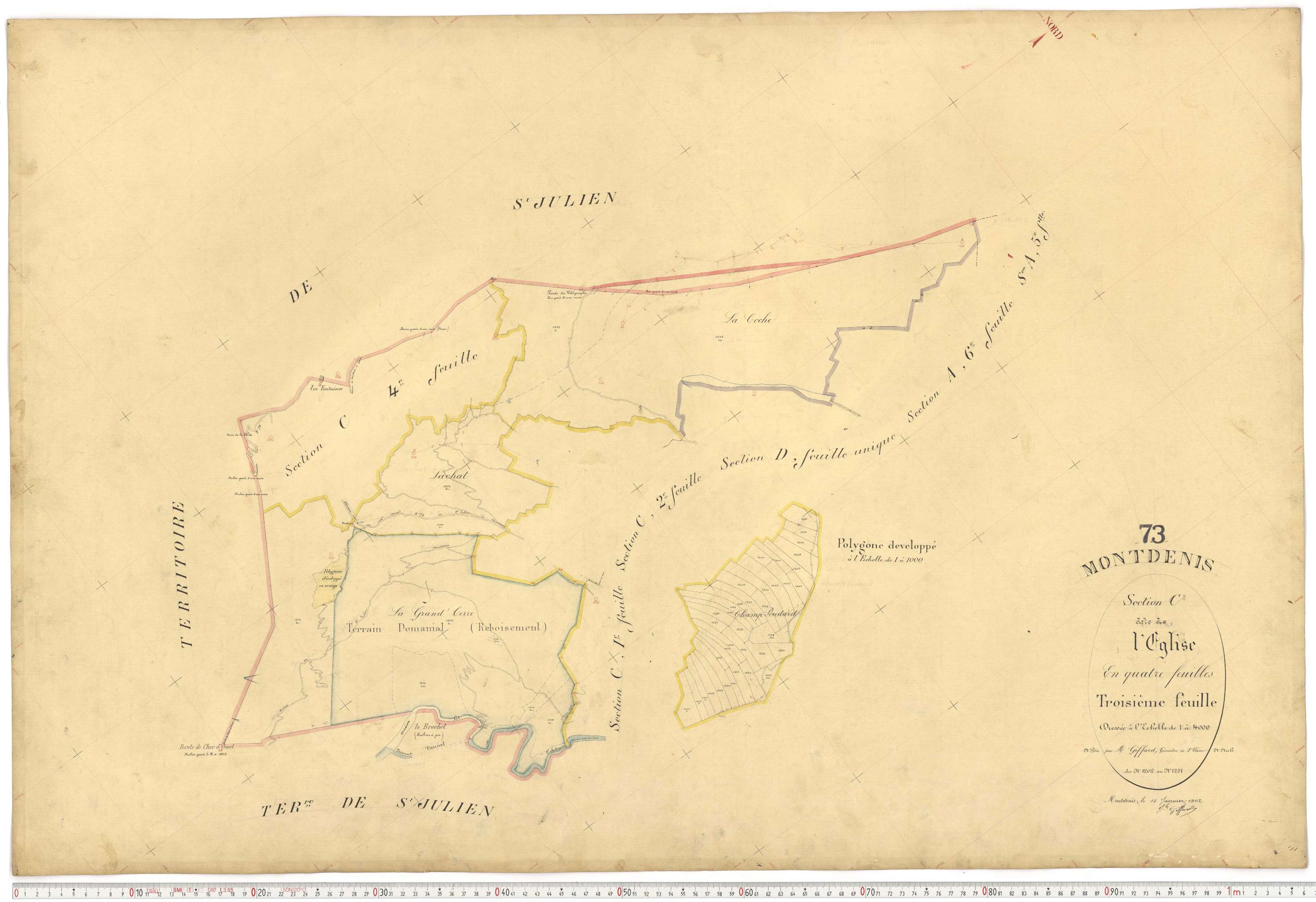 Saint-Julien-Mont-Denis - Plans cadastraux du premier cadastre français.