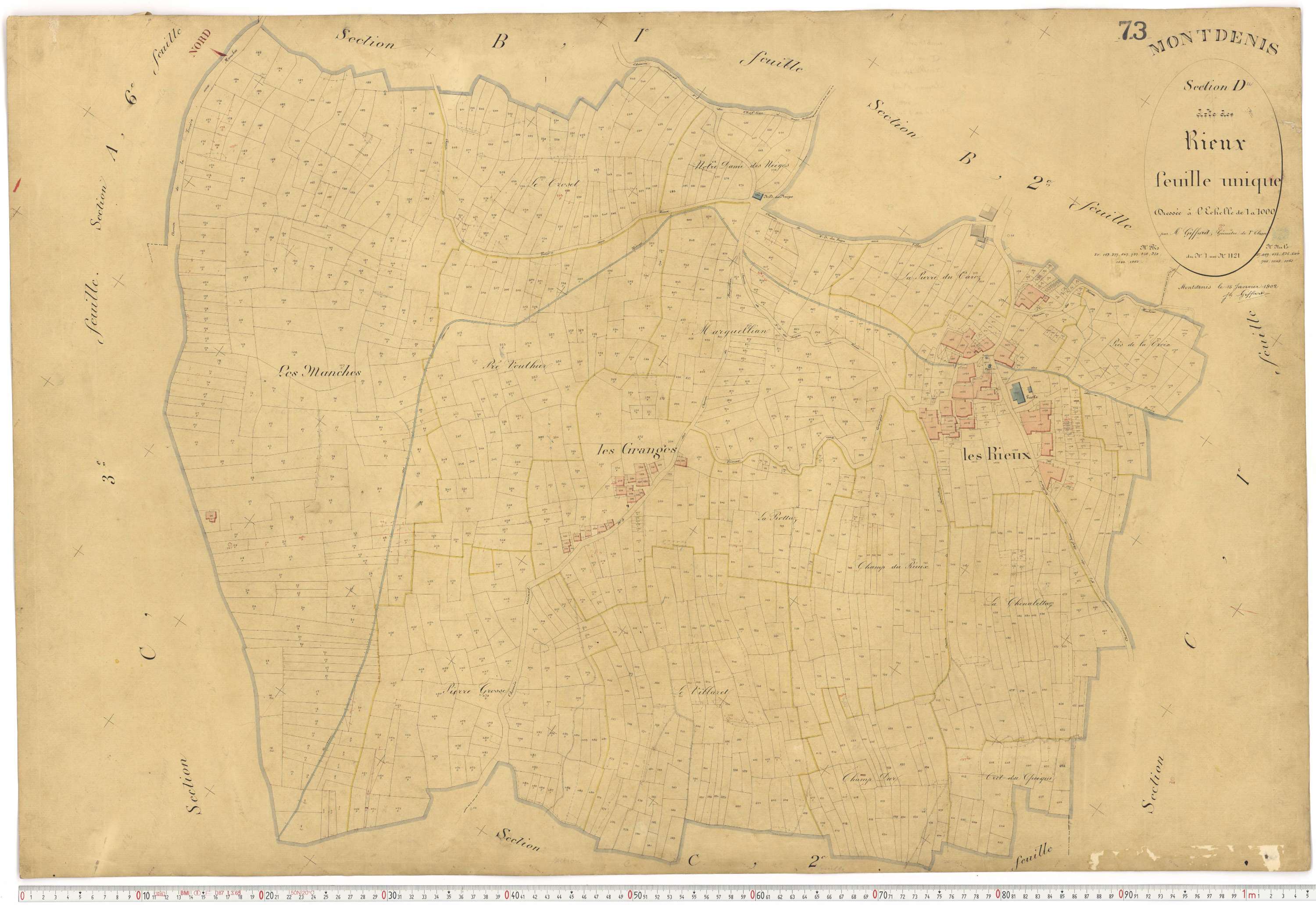 Saint-Julien-Mont-Denis - Plans cadastraux du premier cadastre français.