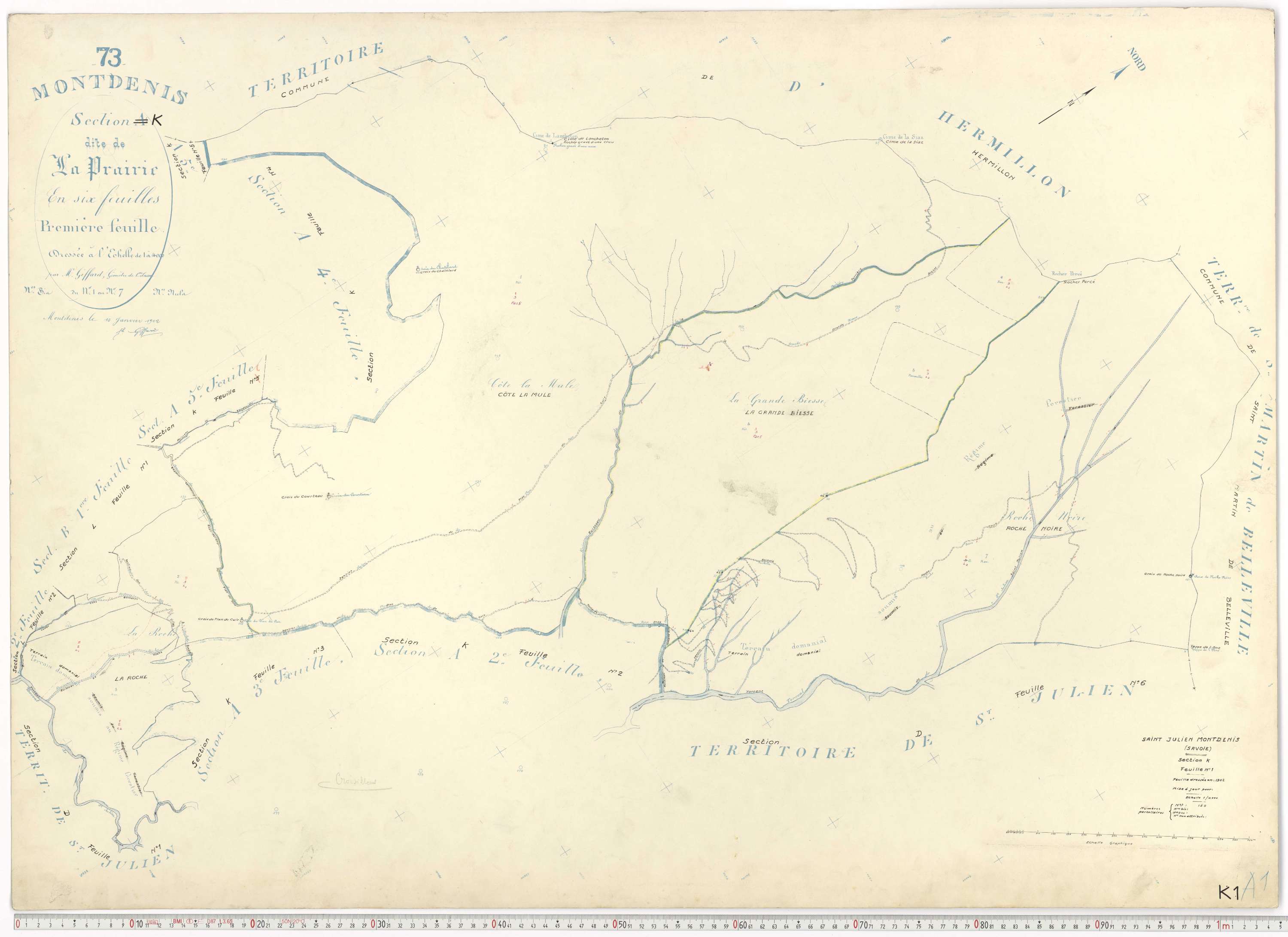 Saint-Julien-Mont-Denis - Plans cadastraux du cadastre rénové.