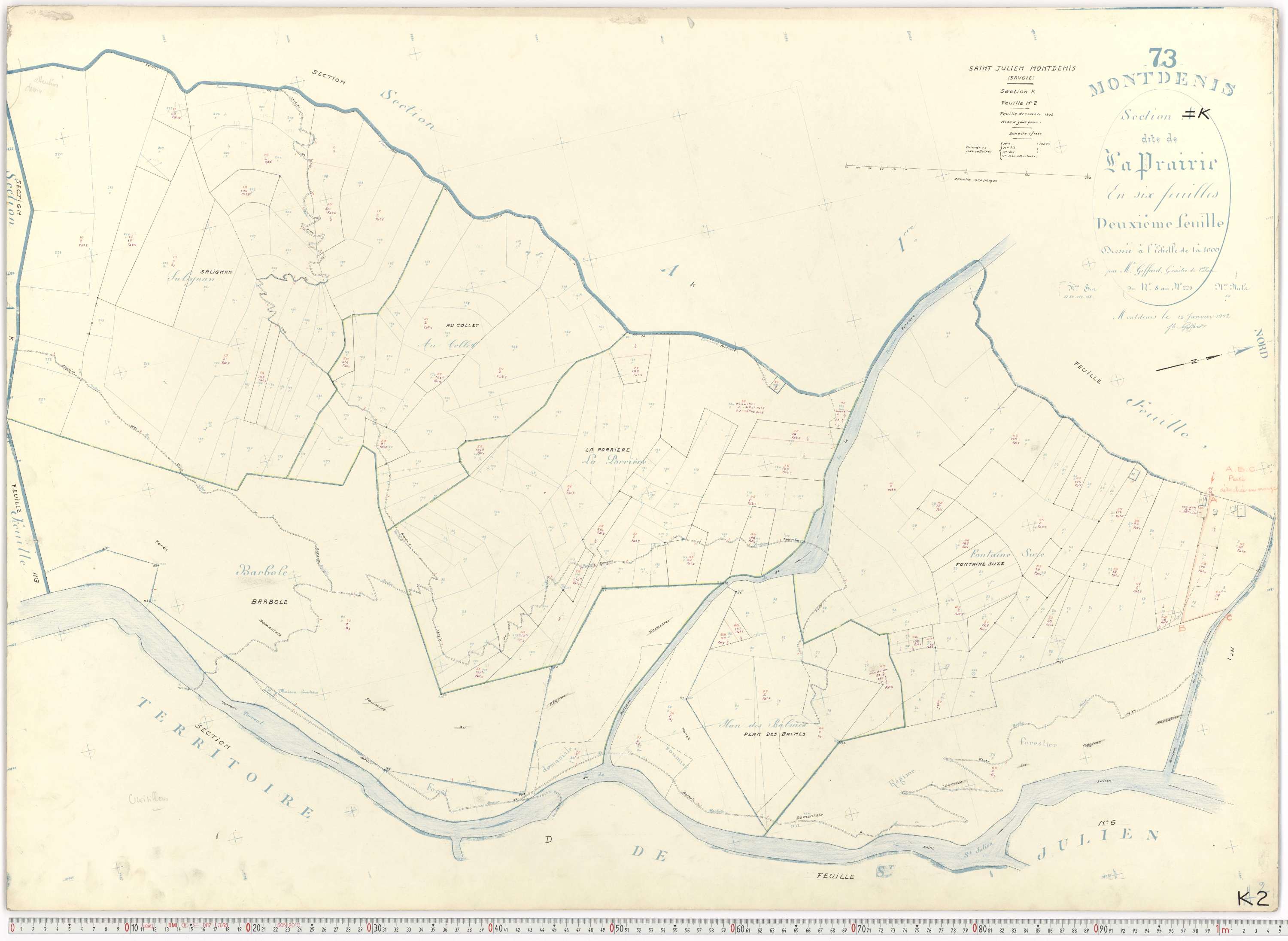 Saint-Julien-Mont-Denis - Plans cadastraux du cadastre rénové.