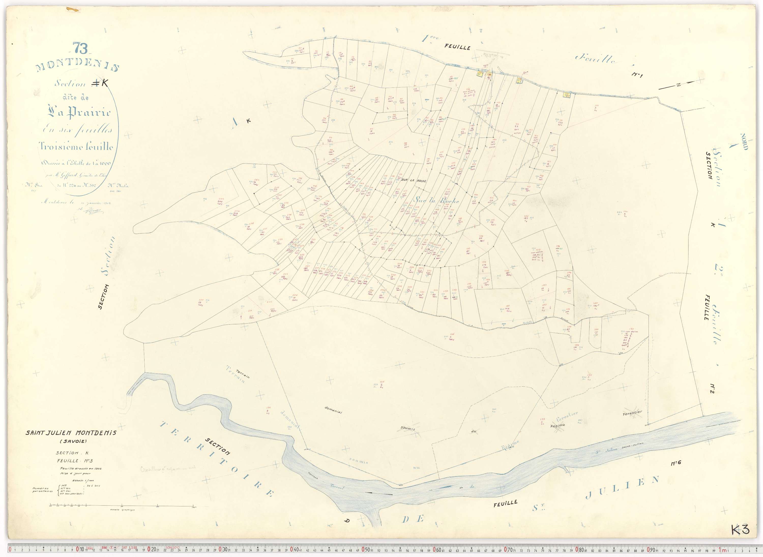 Saint-Julien-Mont-Denis - Plans cadastraux du cadastre rénové.
