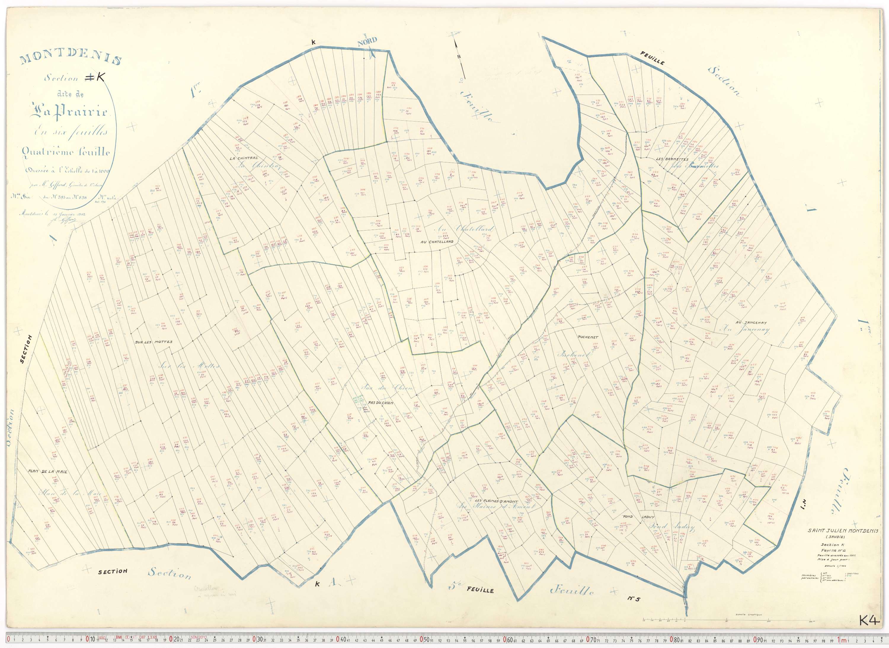 Saint-Julien-Mont-Denis - Plans cadastraux du cadastre rénové.