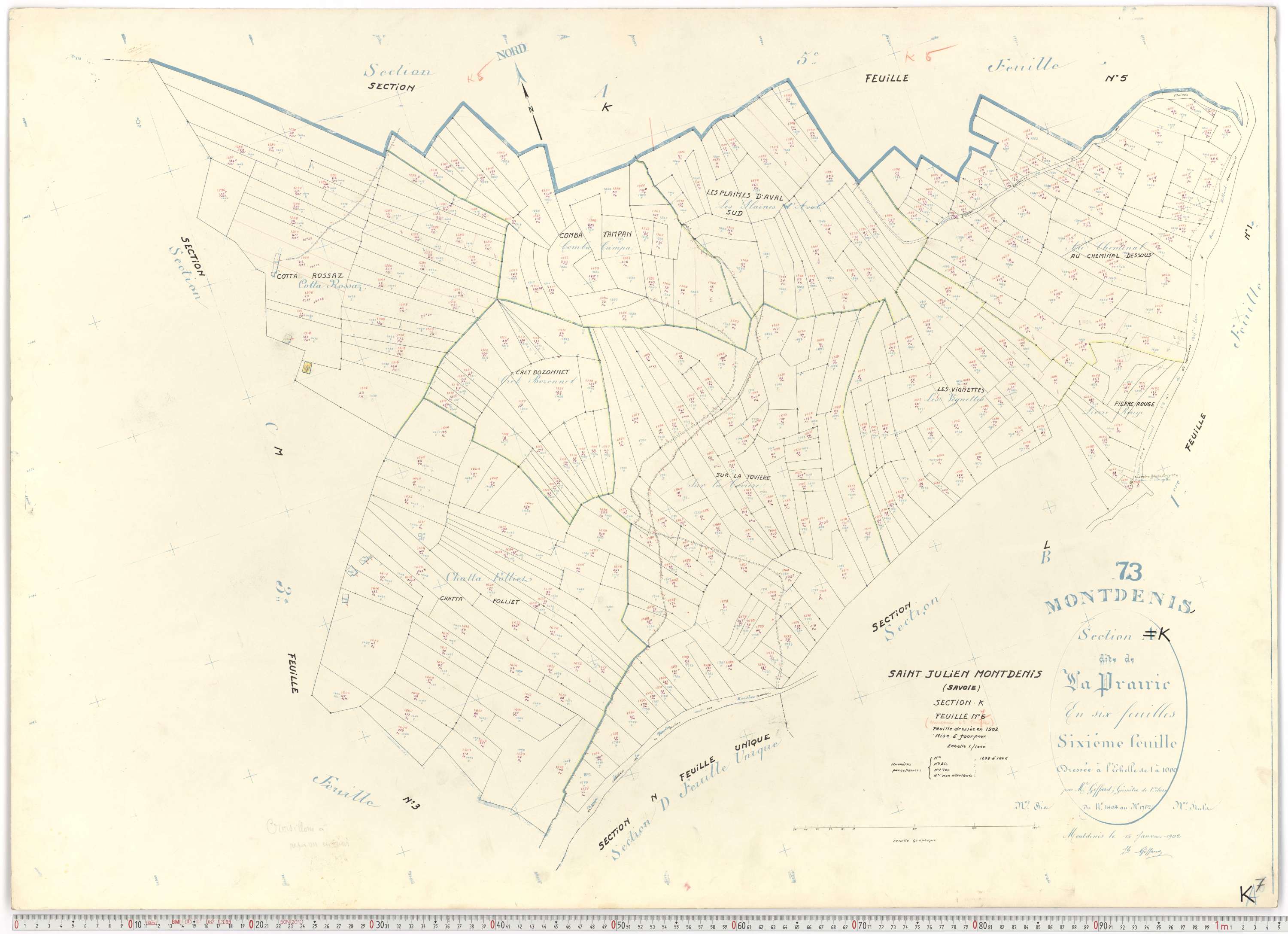 Saint-Julien-Mont-Denis - Plans cadastraux du cadastre rénové.