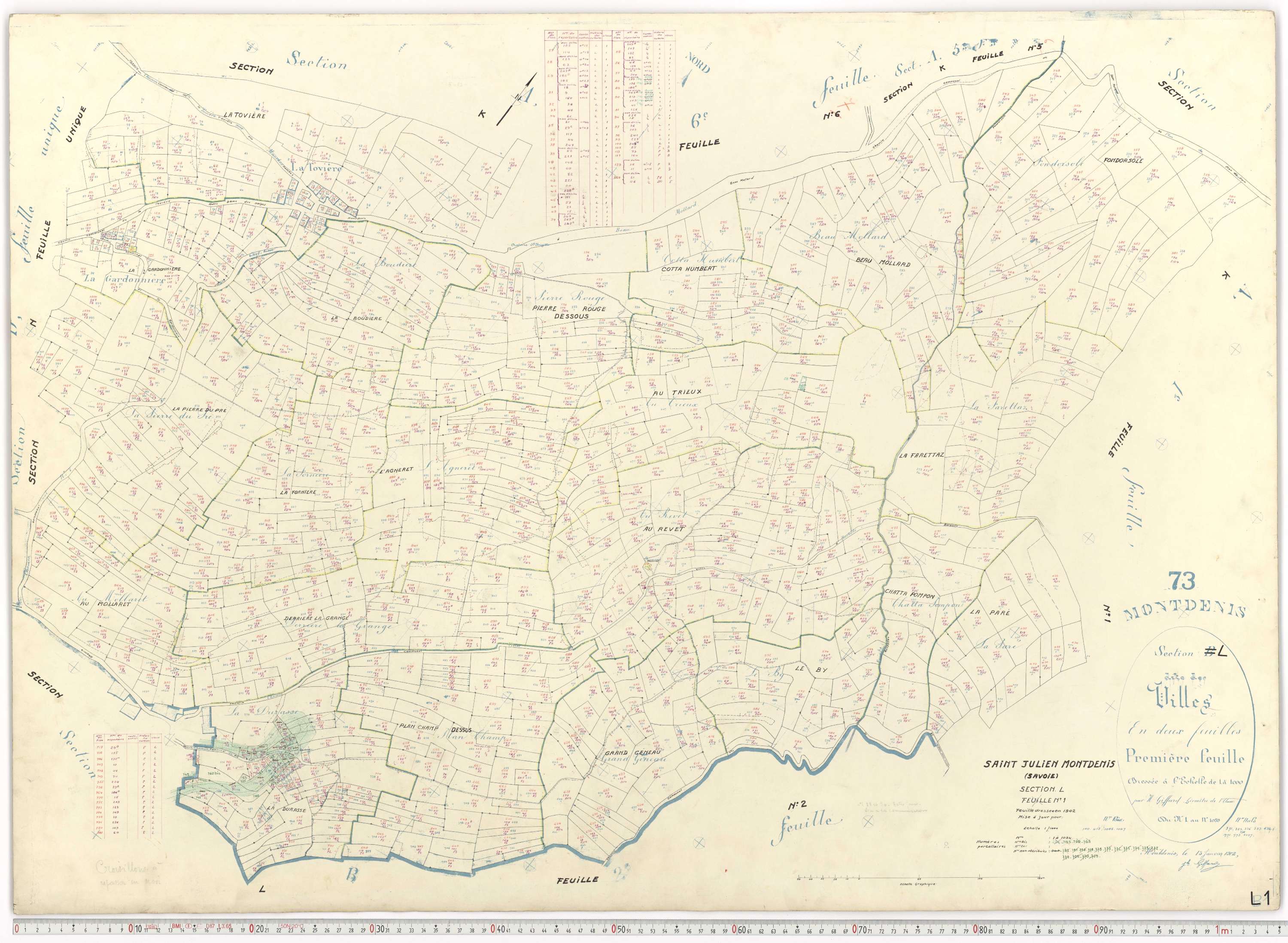 Saint-Julien-Mont-Denis - Plans cadastraux du cadastre rénové.