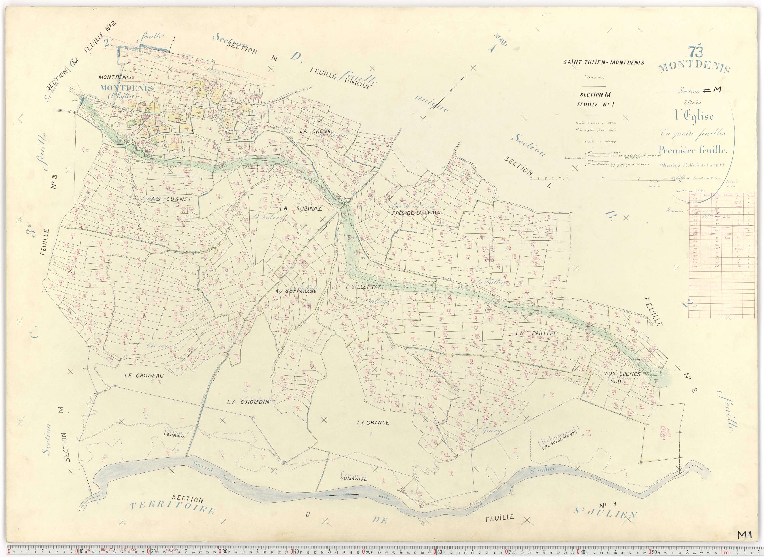Saint-Julien-Mont-Denis - Plans cadastraux du cadastre rénové.