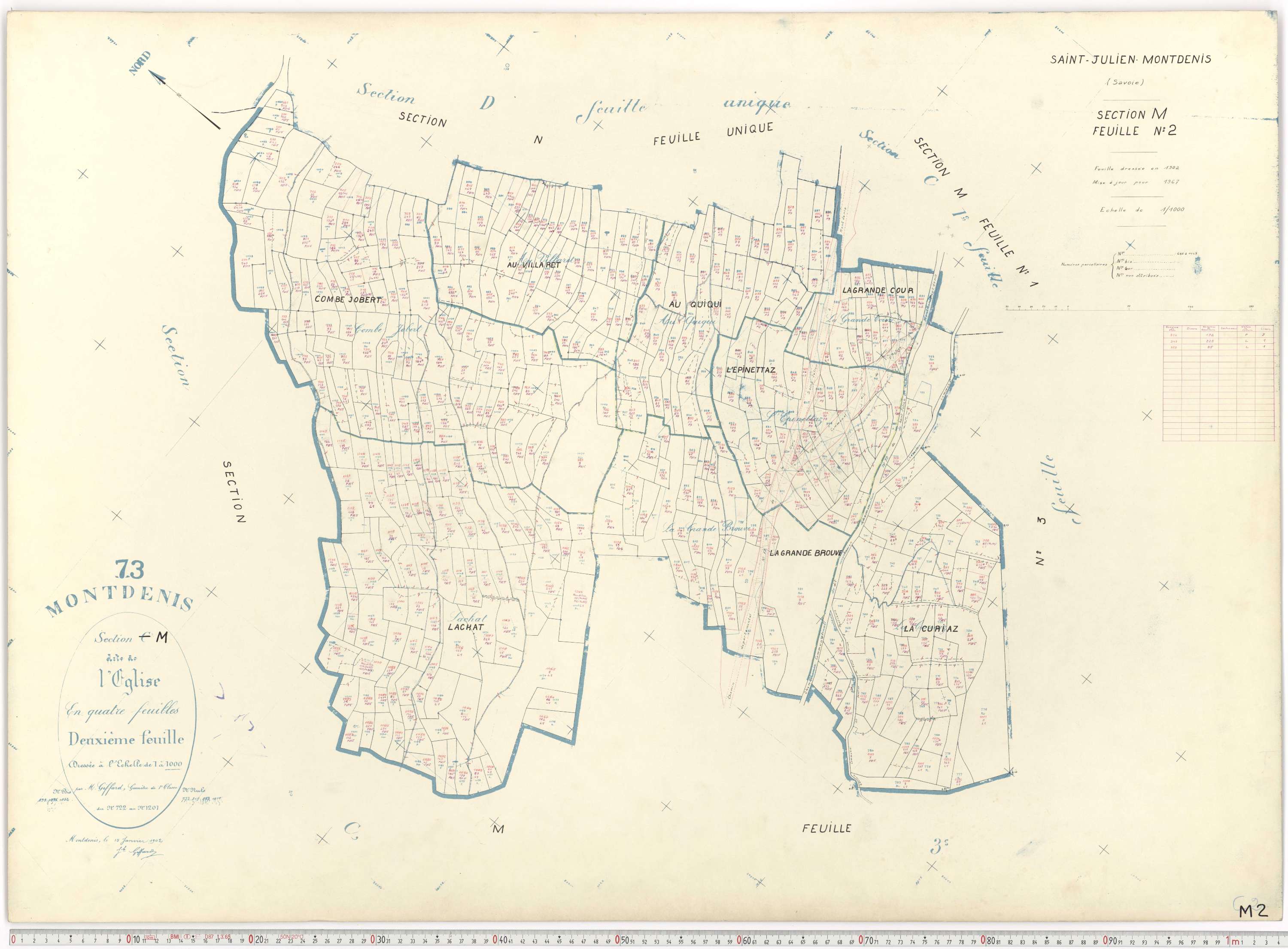 Saint-Julien-Mont-Denis - Plans cadastraux du cadastre rénové.