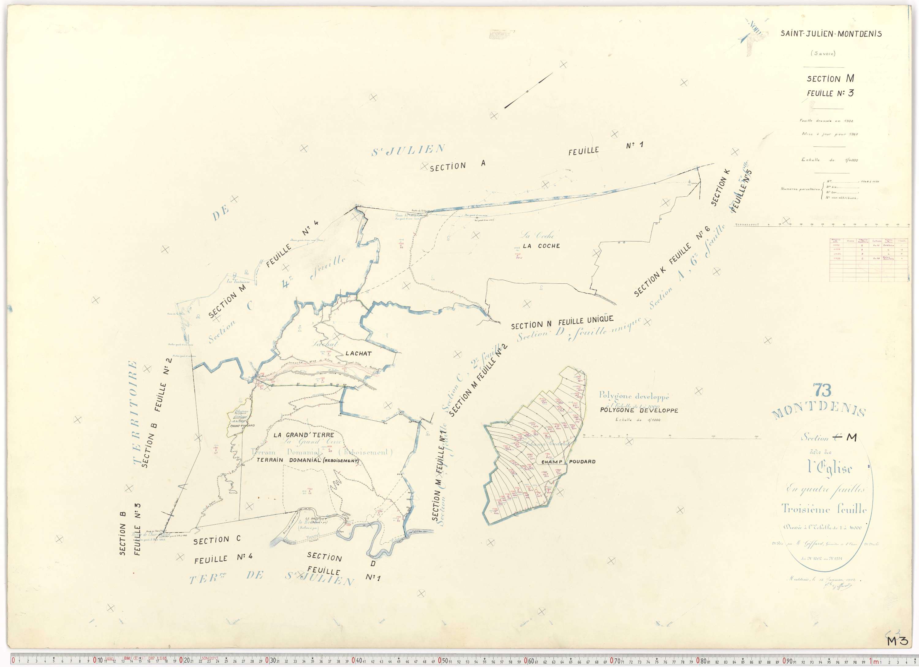 Saint-Julien-Mont-Denis - Plans cadastraux du cadastre rénové.