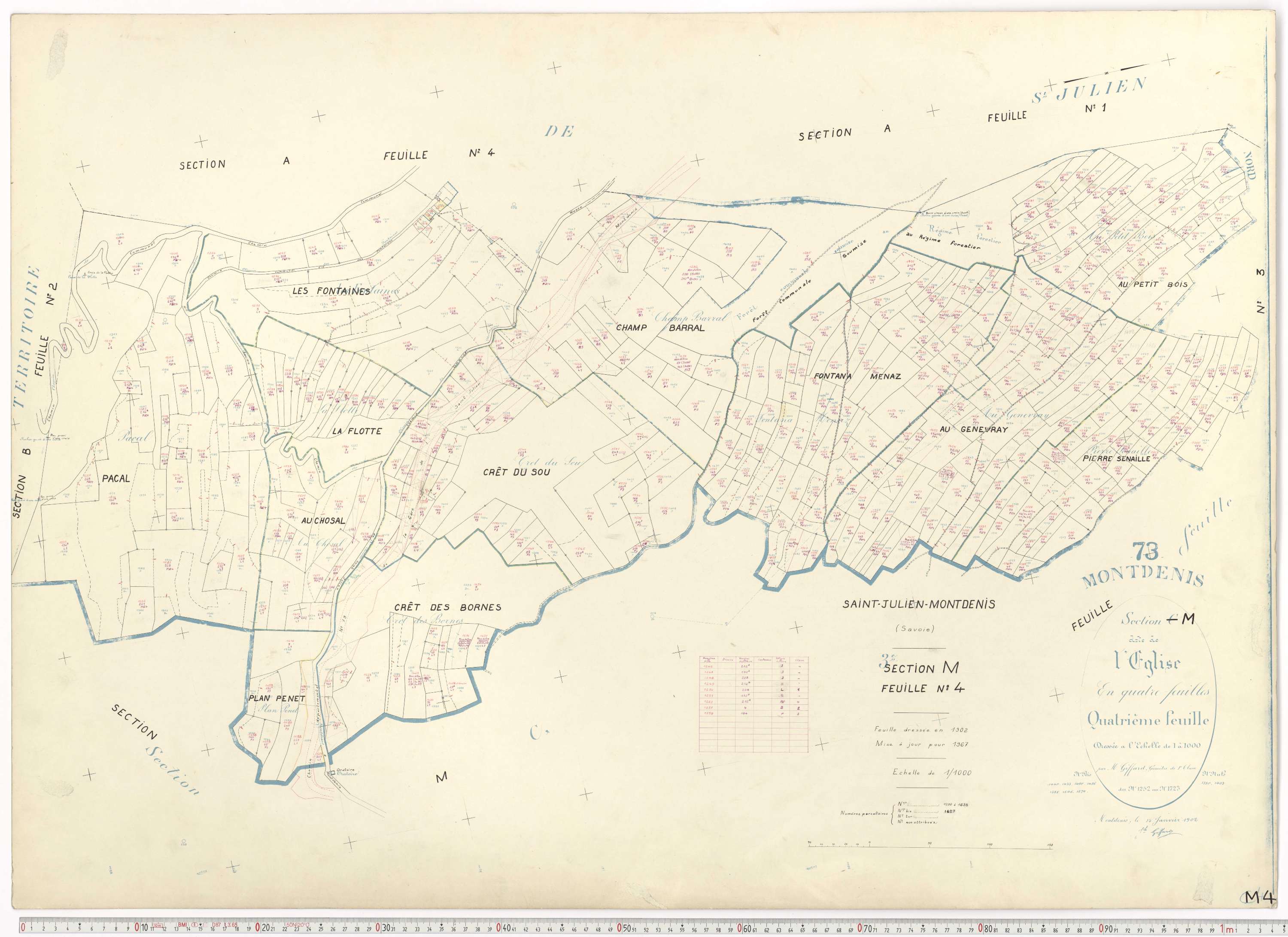 Saint-Julien-Mont-Denis - Plans cadastraux du cadastre rénové.