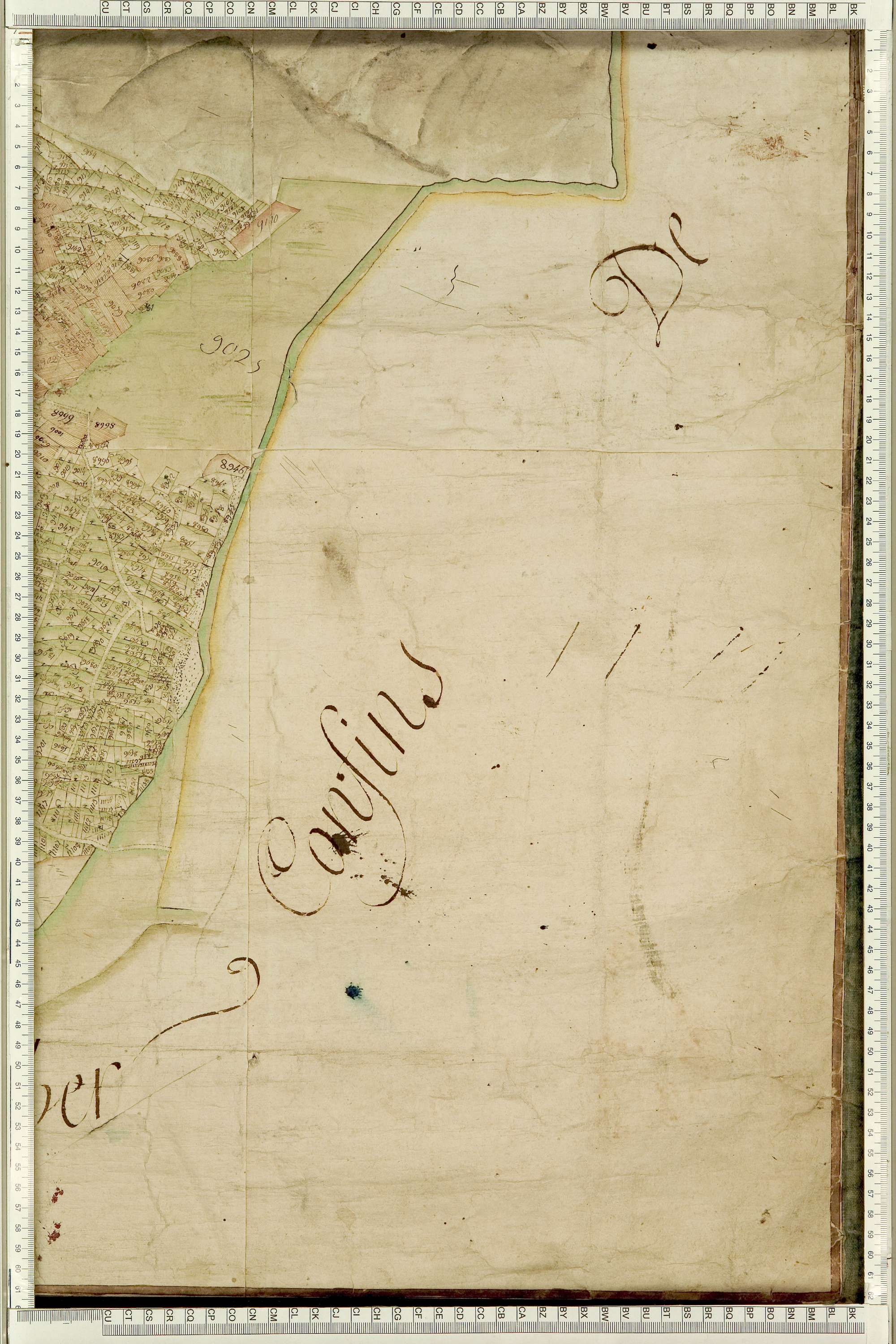 Saint-Julien-Mont-Denis - Copie de la mappe originale (plan cadastral) de la commune de Saint-Julien. Signée Cocelli, directeur de la péréquation générale.