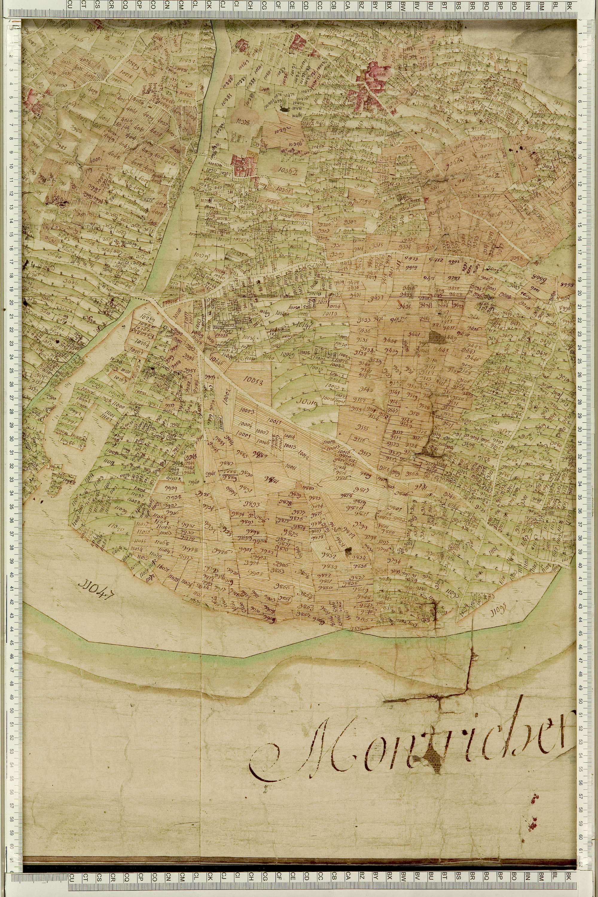Saint-Julien-Mont-Denis - Copie de la mappe originale (plan cadastral) de la commune de Saint-Julien. Signée Cocelli, directeur de la péréquation générale.