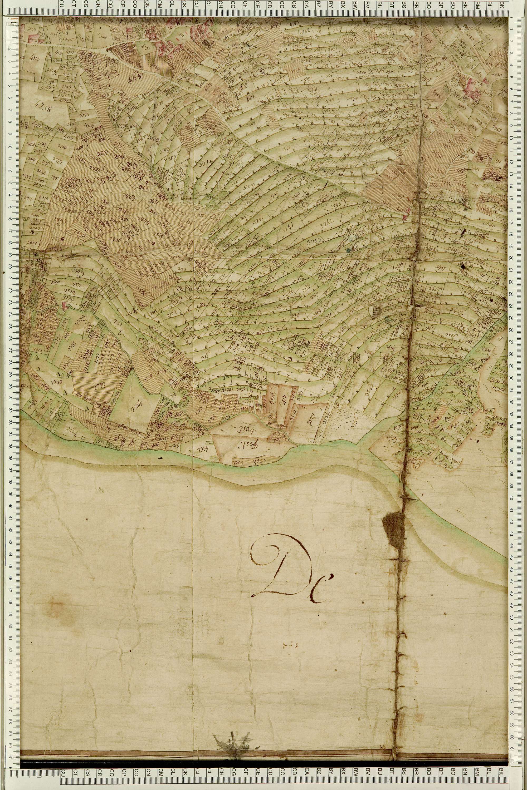 Saint-Julien-Mont-Denis - Copie de la mappe originale (plan cadastral) de la commune de Saint-Julien. Signée Cocelli, directeur de la péréquation générale.