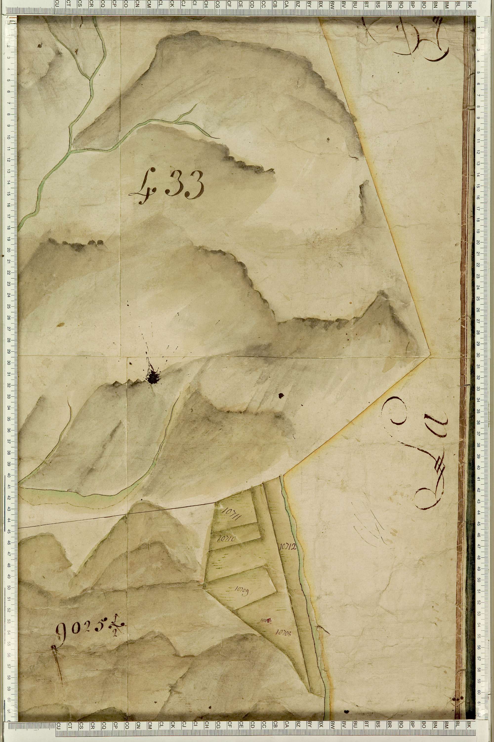 Saint-Julien-Mont-Denis - Copie de la mappe originale (plan cadastral) de la commune de Saint-Julien. Signée Cocelli, directeur de la péréquation générale.