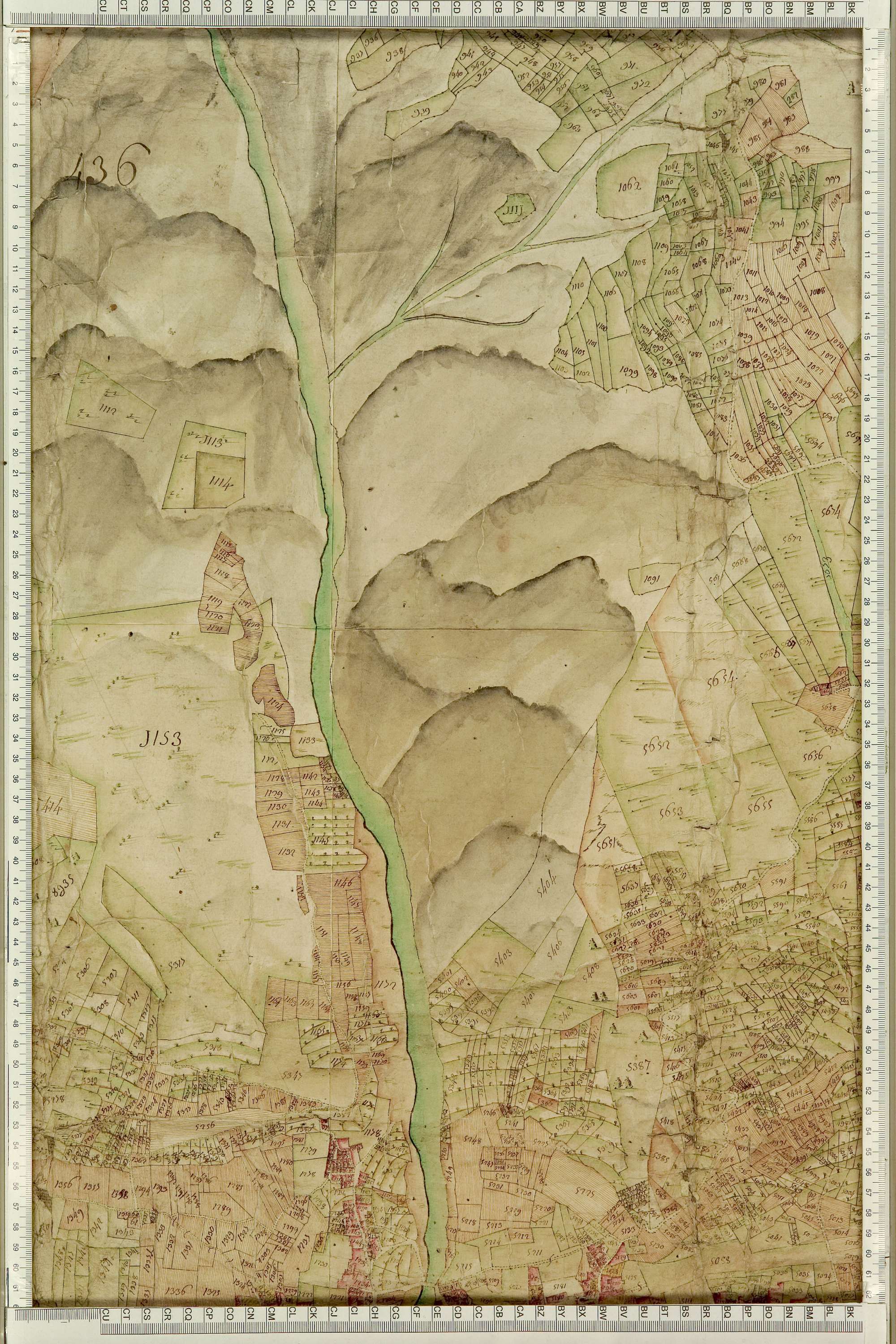 Saint-Julien-Mont-Denis - Copie de la mappe originale (plan cadastral) de la commune de Saint-Julien. Signée Cocelli, directeur de la péréquation générale.