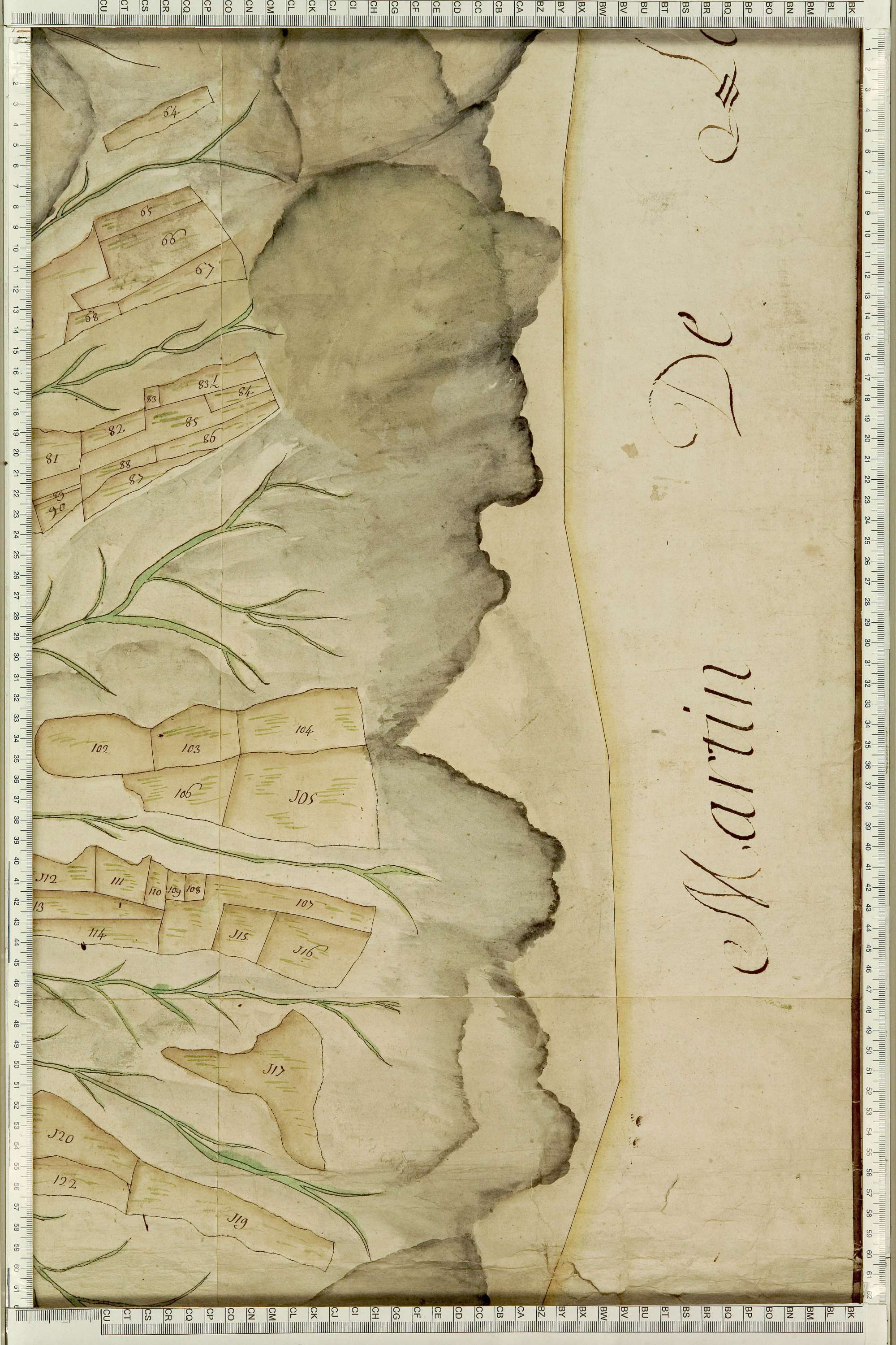 Saint-Julien-Mont-Denis - Copie de la mappe originale (plan cadastral) de la commune de Saint-Julien. Signée Cocelli, directeur de la péréquation générale.