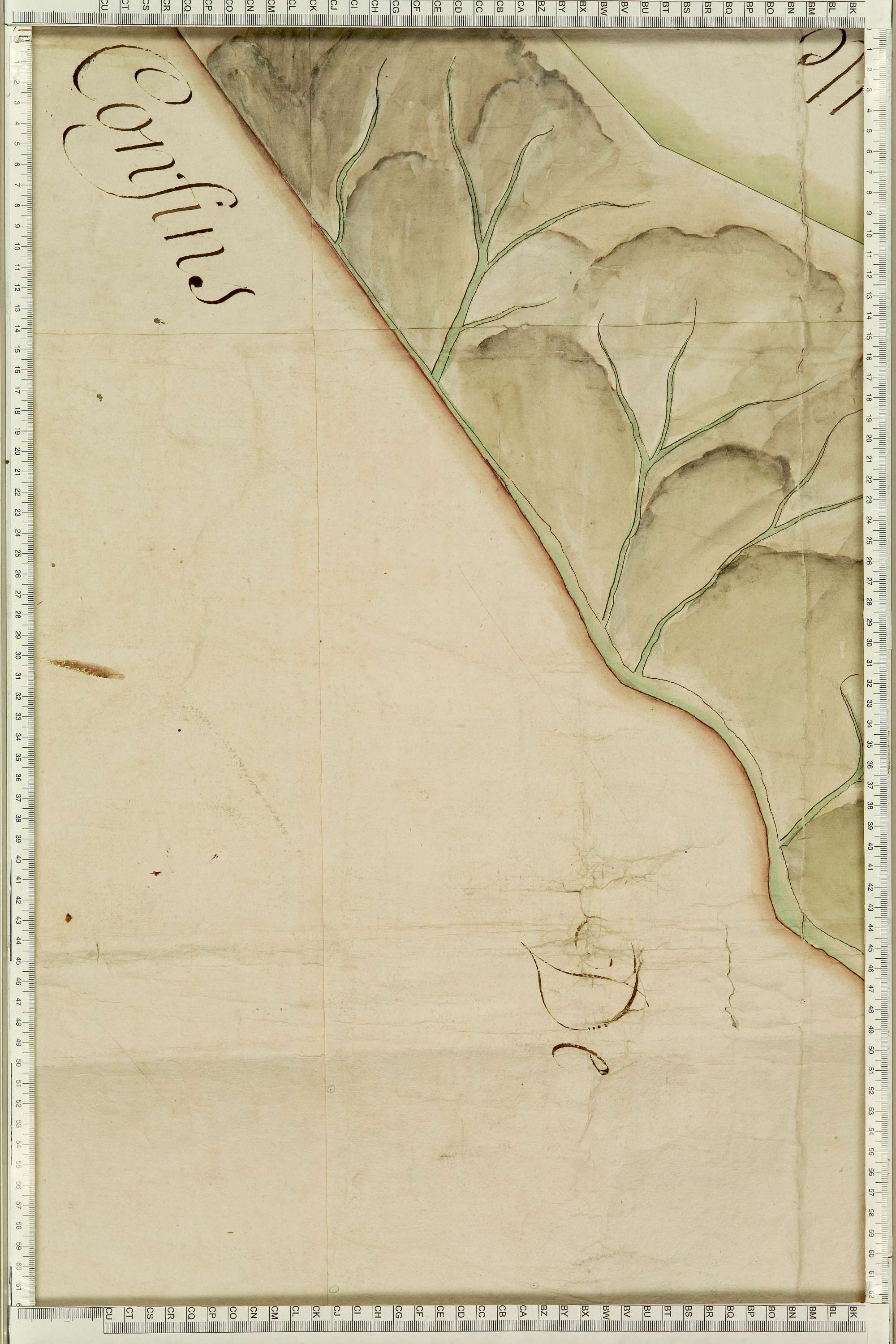 Saint-Julien-Mont-Denis - Copie de la mappe originale (plan cadastral) de la commune de Saint-Julien. Signée Cocelli, directeur de la péréquation générale.