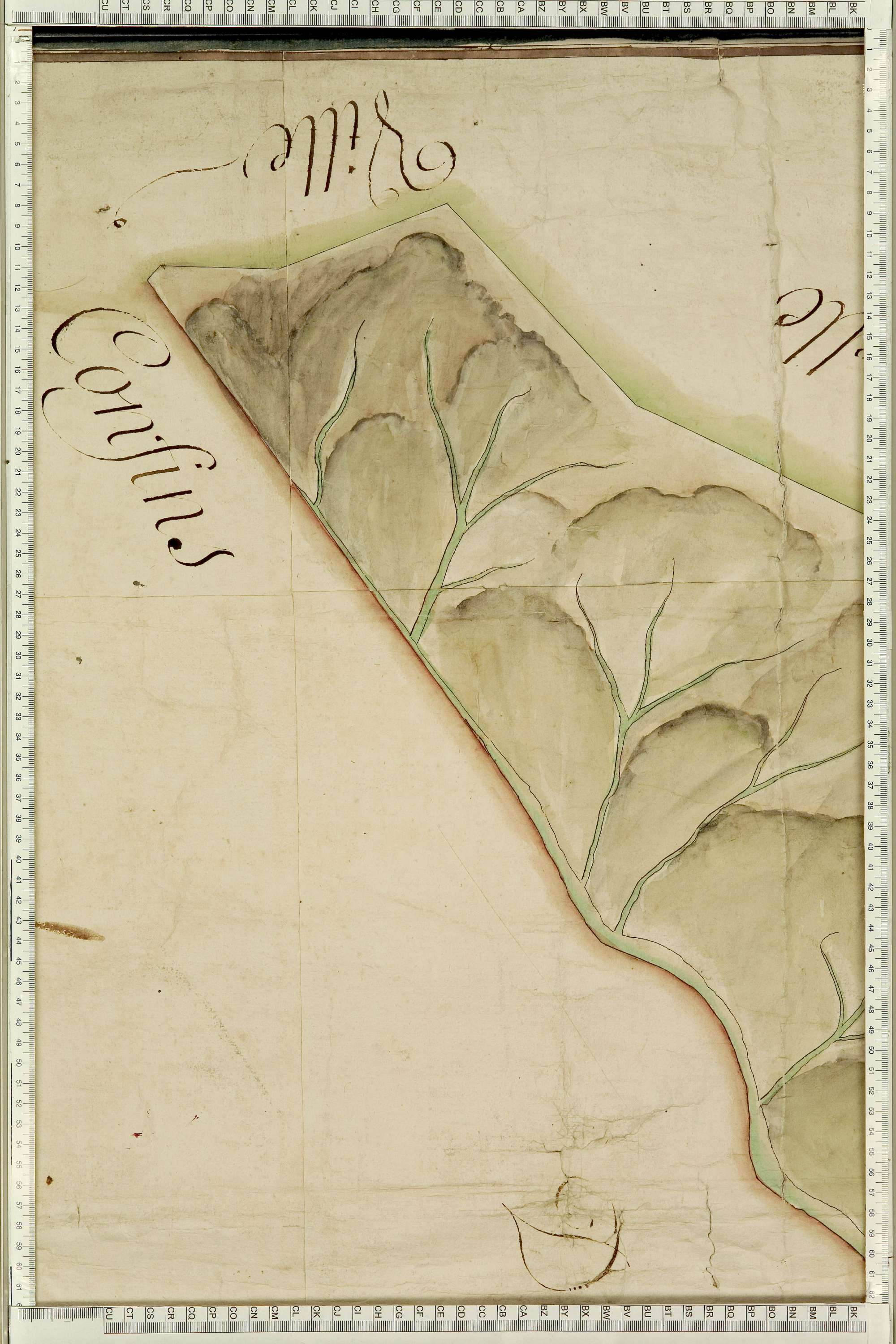 Saint-Julien-Mont-Denis - Copie de la mappe originale (plan cadastral) de la commune de Saint-Julien. Signée Cocelli, directeur de la péréquation générale.