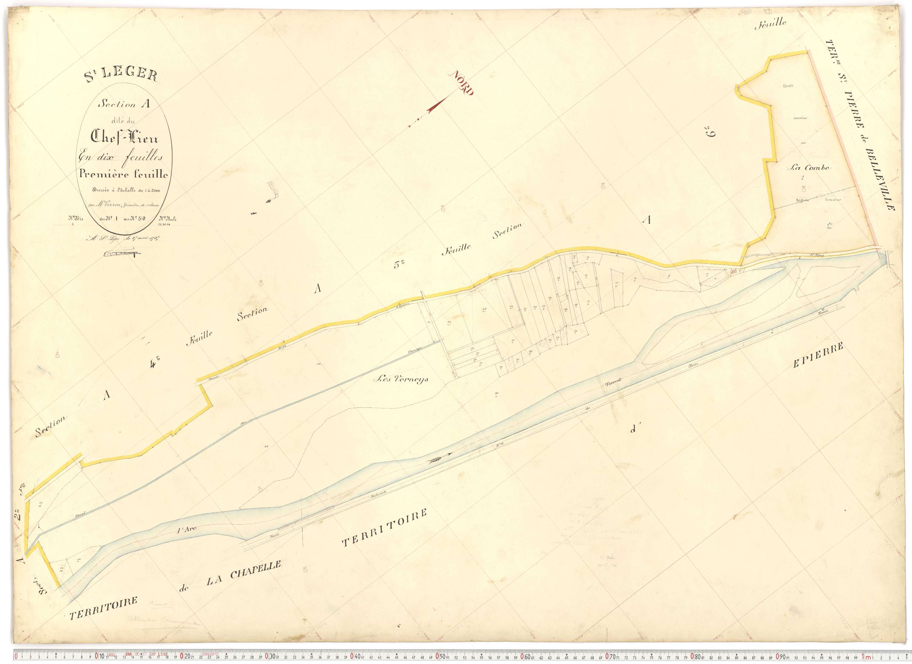 Saint-Léger - Plans cadastraux du premier cadastre français.