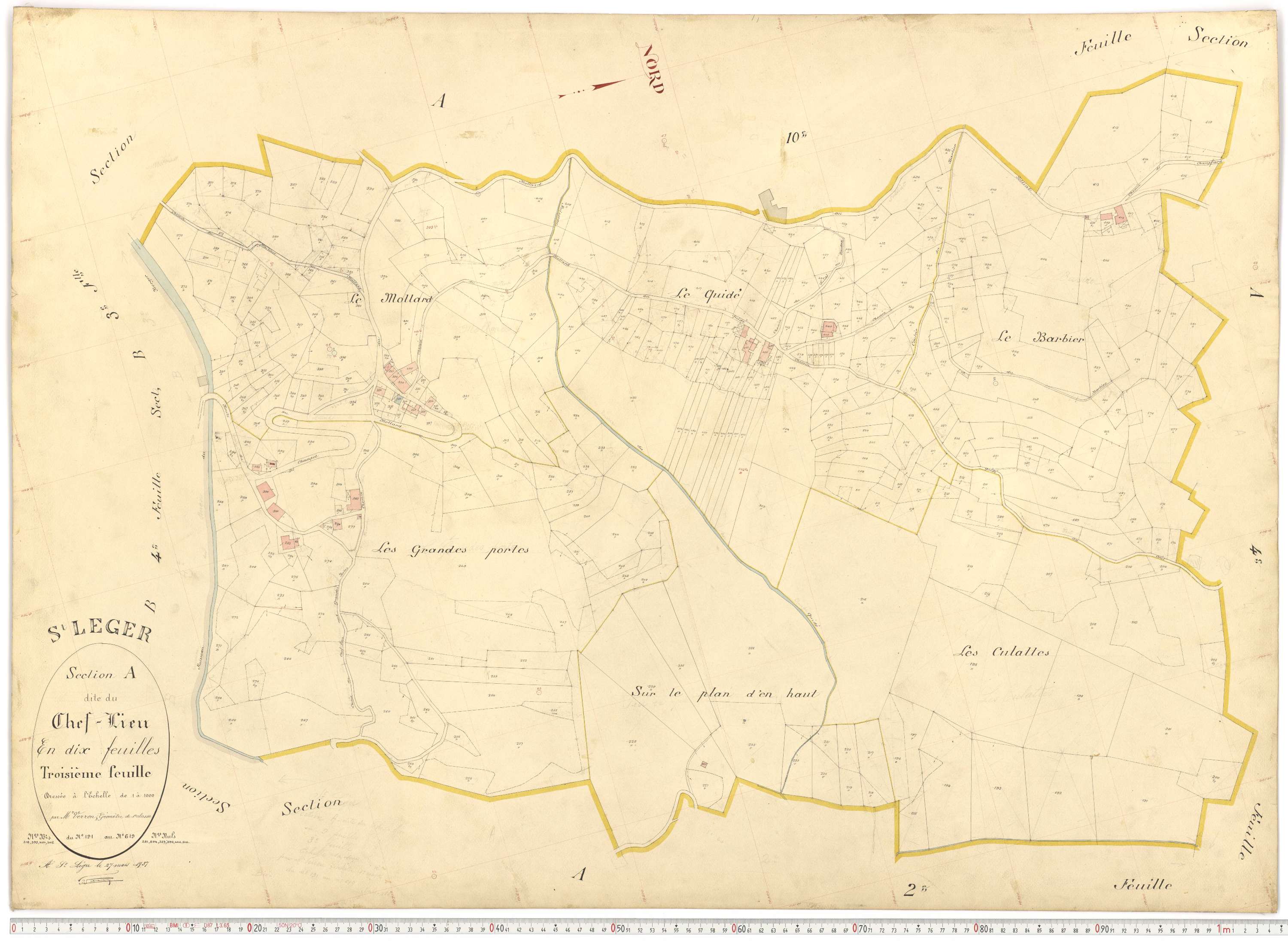 Saint-Léger - Plans cadastraux du premier cadastre français.