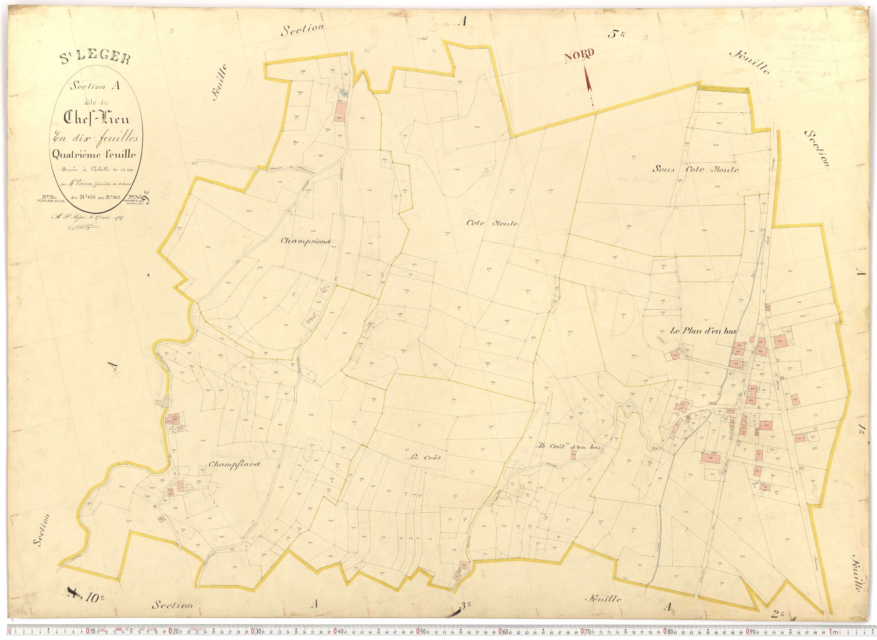 Saint-Léger - Plans cadastraux du premier cadastre français.