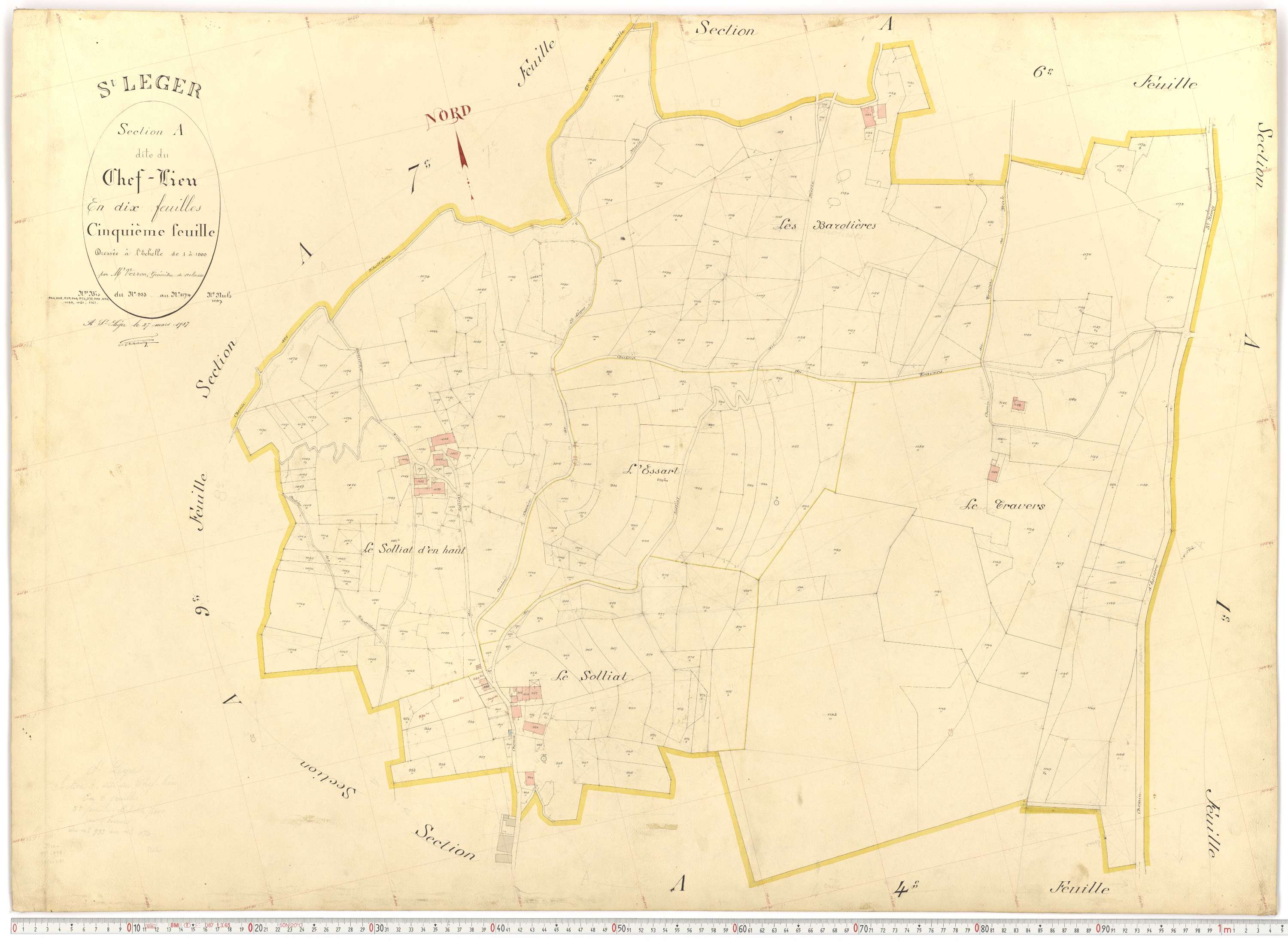 Saint-Léger - Plans cadastraux du premier cadastre français.