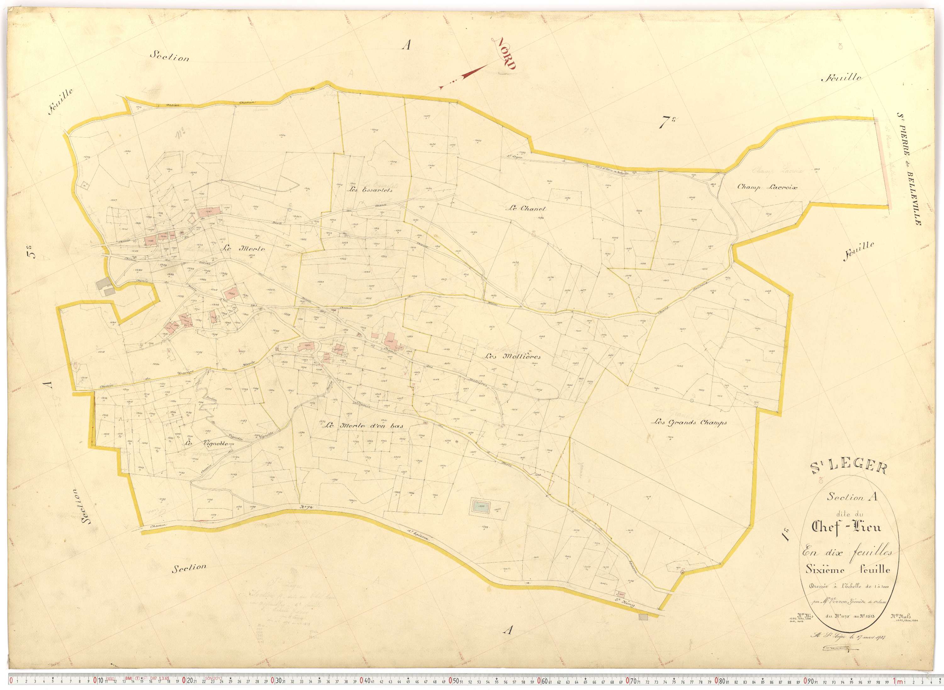 Saint-Léger - Plans cadastraux du premier cadastre français.