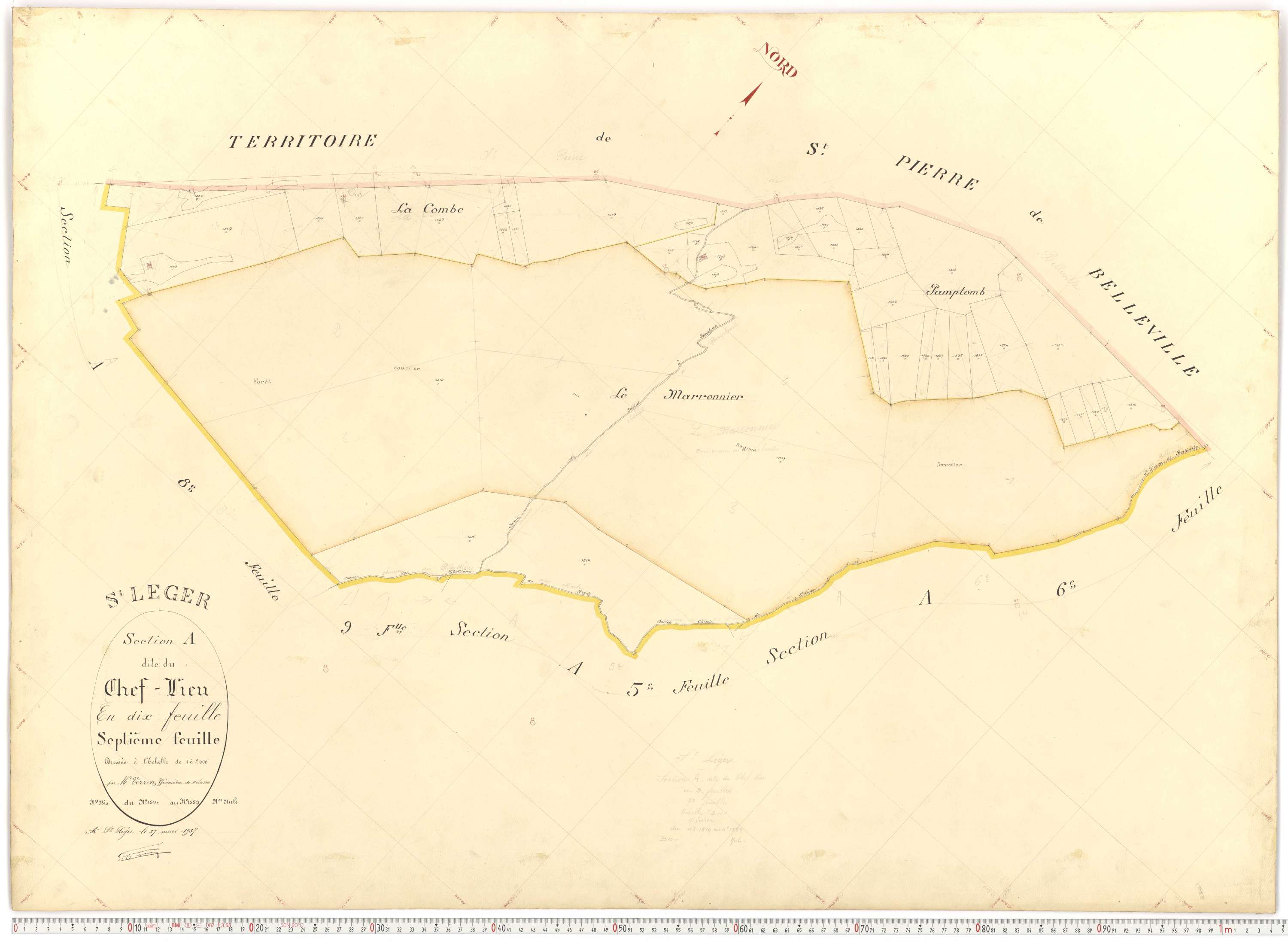 Saint-Léger - Plans cadastraux du premier cadastre français.